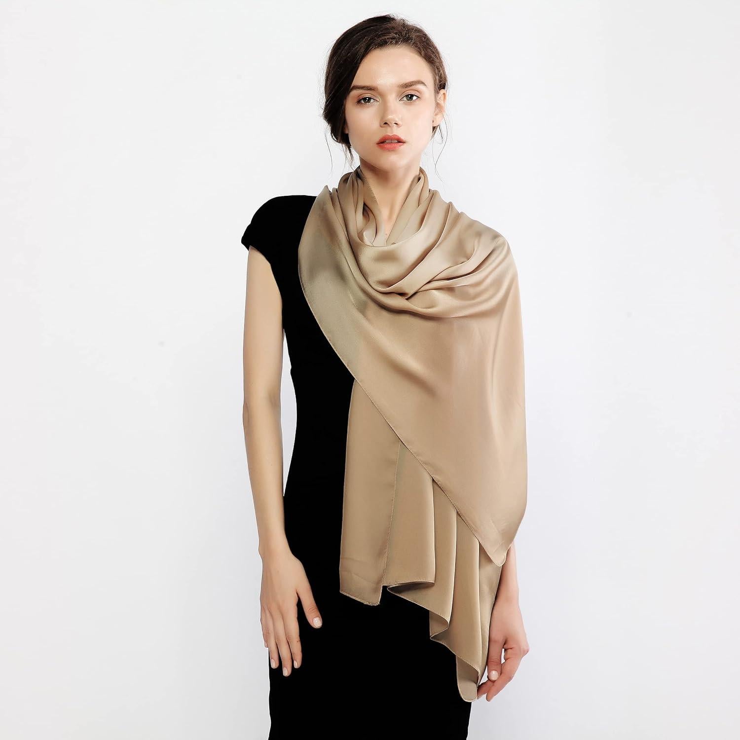 Chal de Chifón de Seda RIIQIICHY para Mujeres 90x180 cm