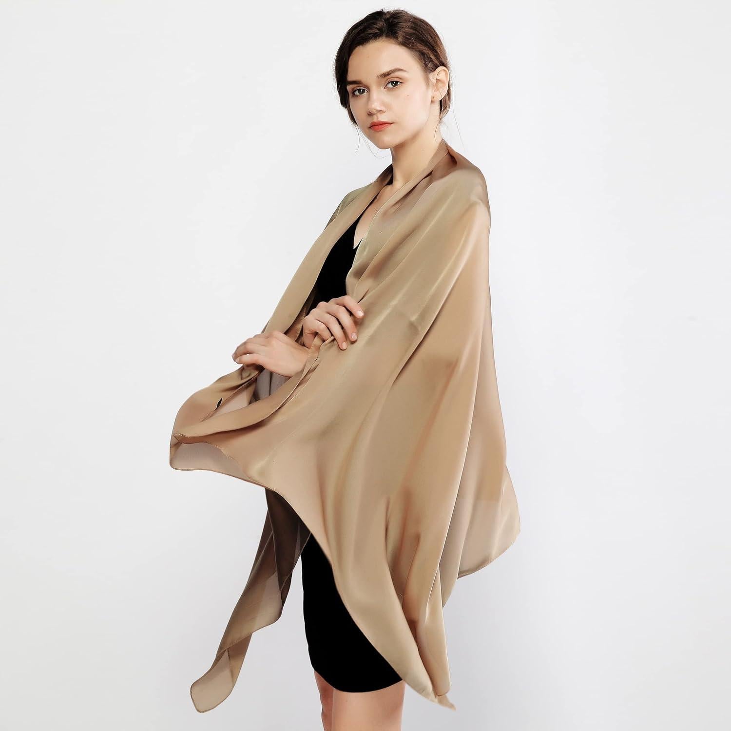 Chal de Chifón de Seda RIIQIICHY para Mujeres 90x180 cm