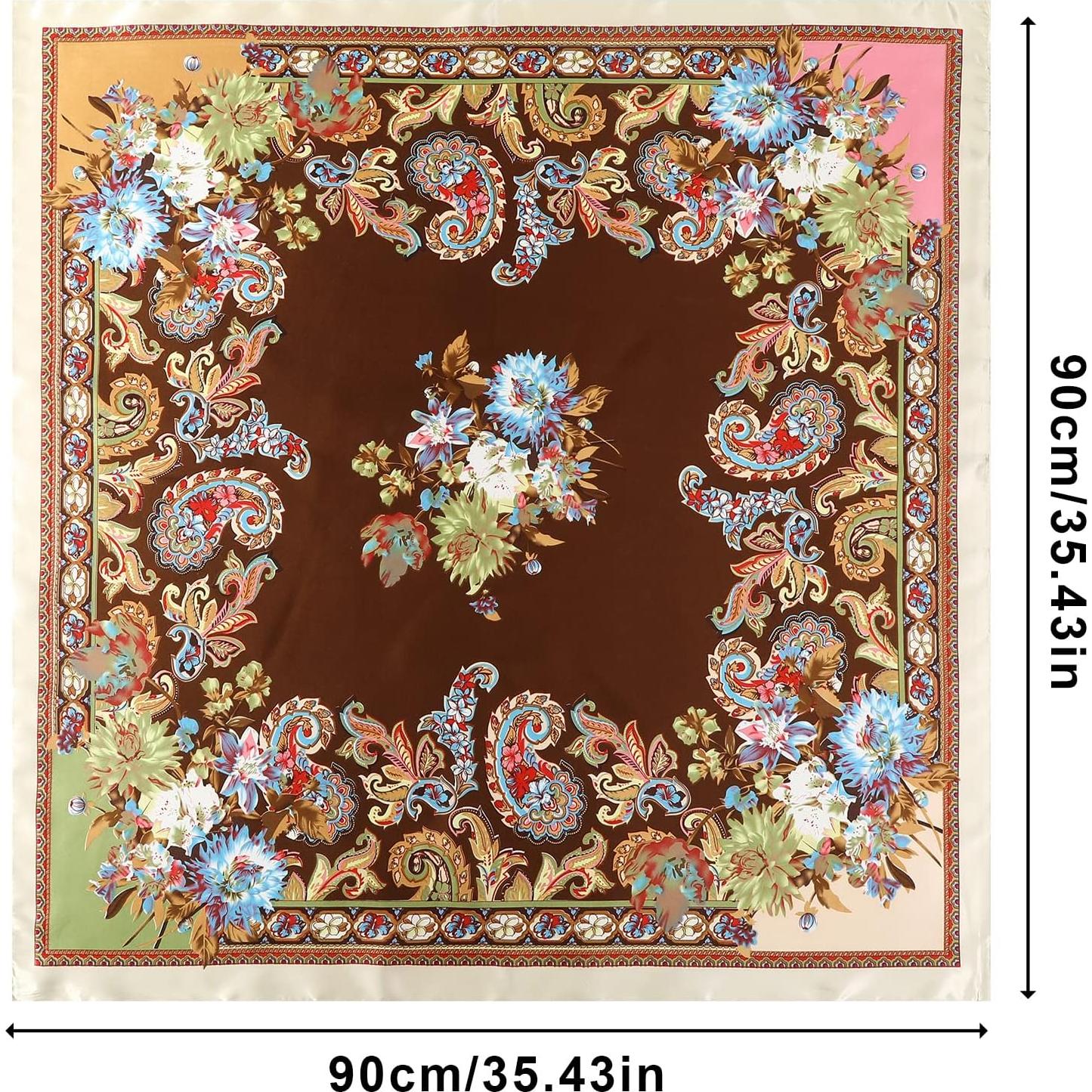 Bufanda de Satén de Seda AWAYTR 90x90 cm para Mujeres