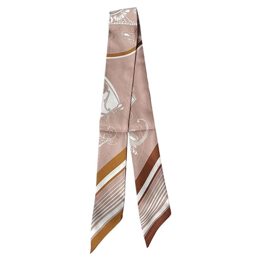 Bufanda de Seda de Morera JERLA 100% Beige 86x5 cm Multiusos