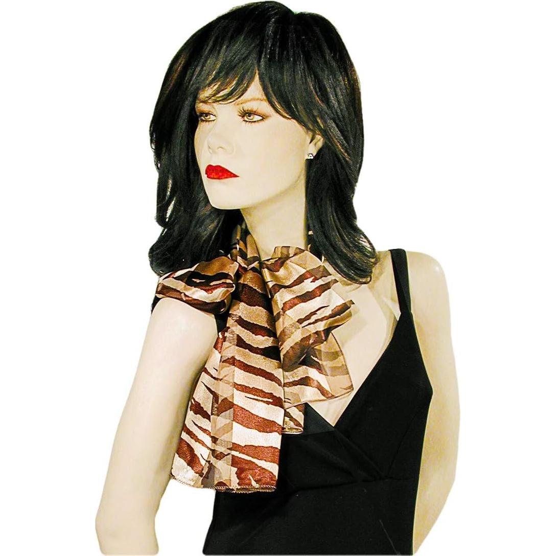 Bufanda de Cuello de Chifón de Satén Animal Evening Elegance