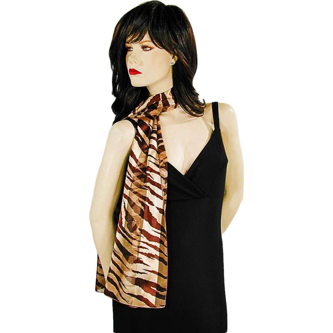 Bufanda de Cuello de Chifón de Satén Animal Evening Elegance