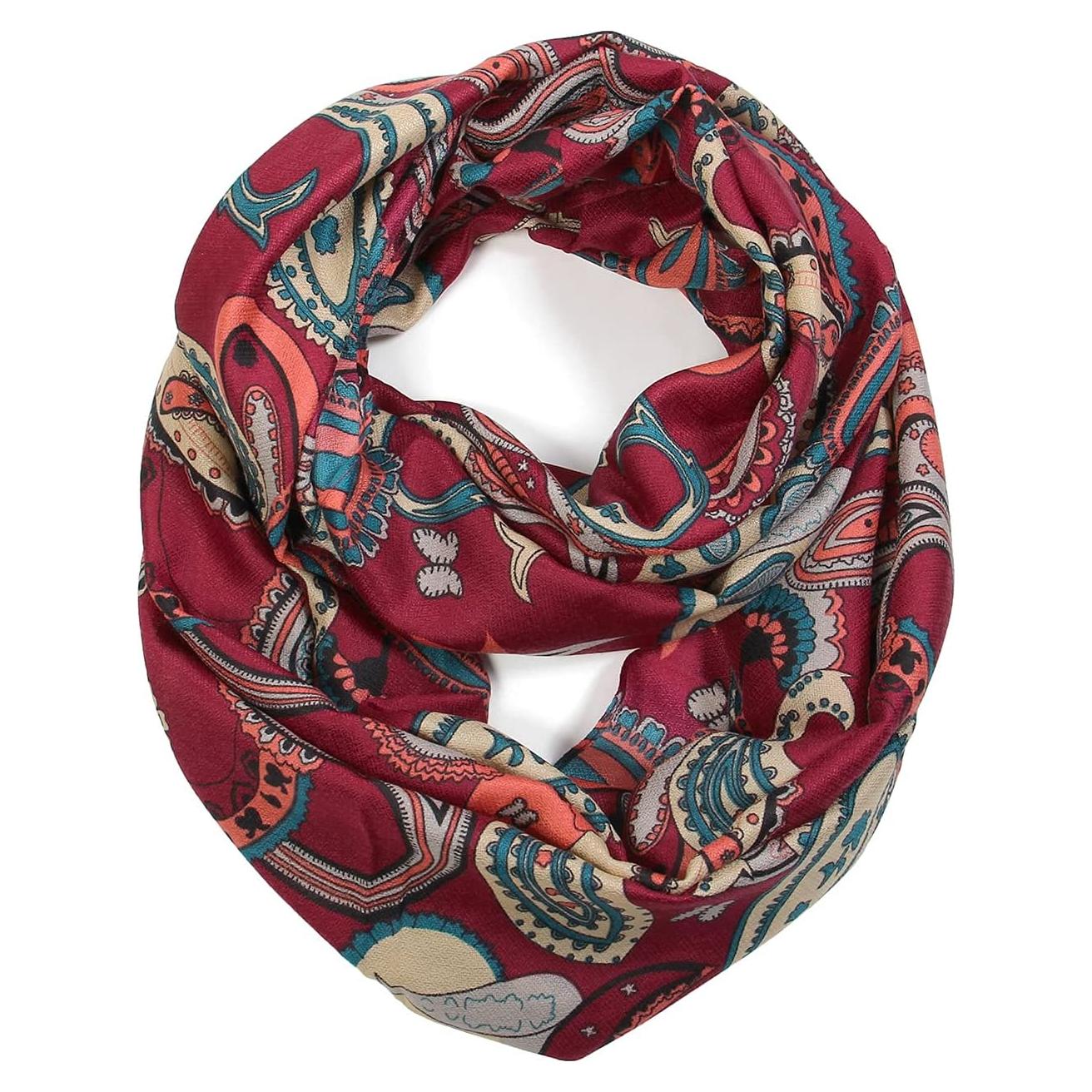 Bufanda Artística Scarfand Paisley Burdeos 167.6 cm