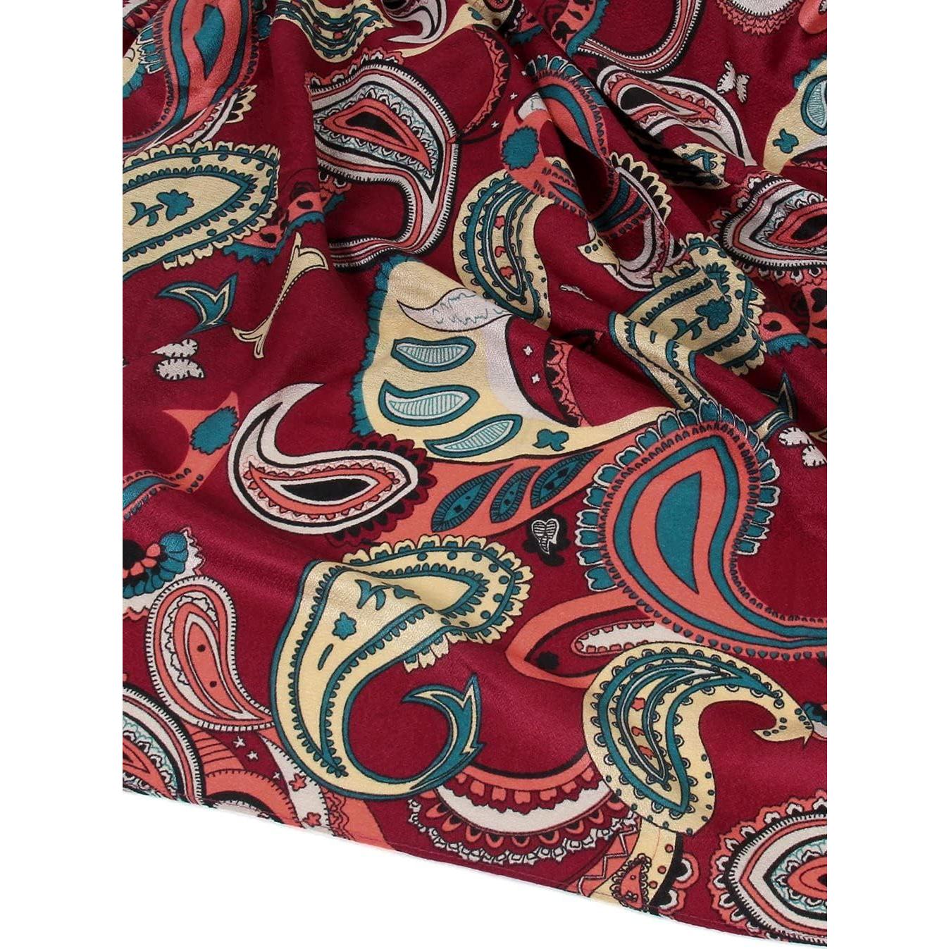 Bufanda Artística Scarfand Paisley Burdeos 167.6 cm