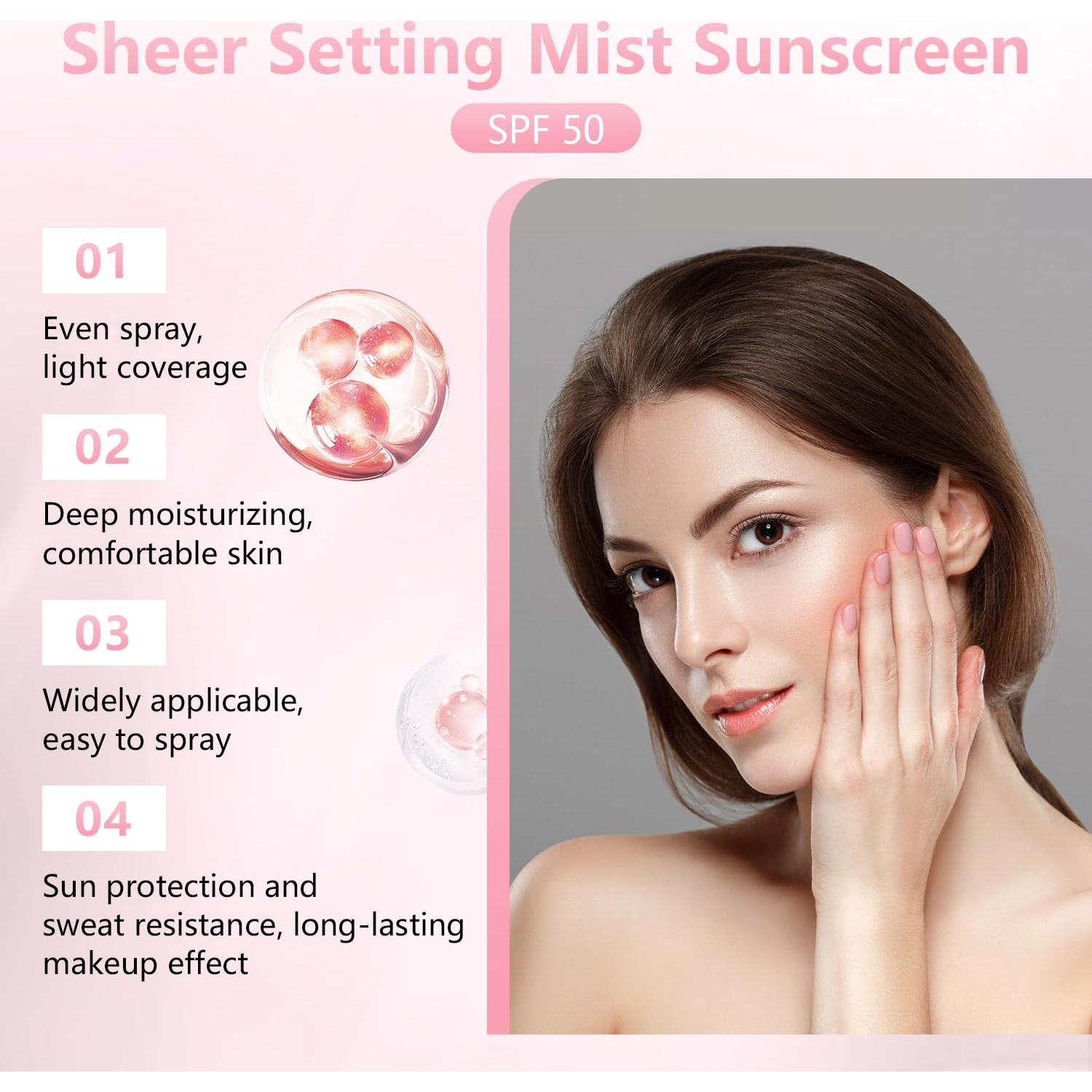 Spray Fijador Transparente MohuanDd SPF 50 2PCS 28g