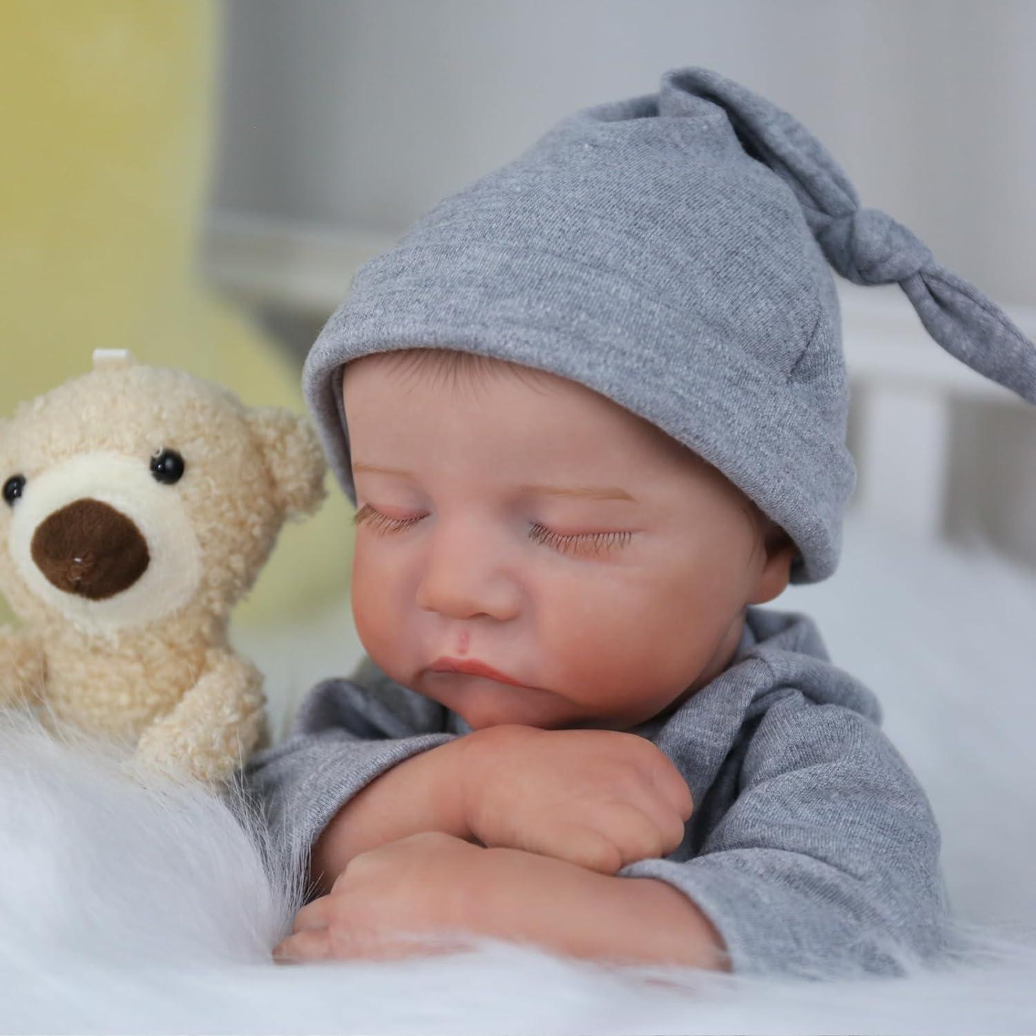 Muñeca Bebé Reborn WOOROY 45.72 cm Silicona Vinilo Accesorios