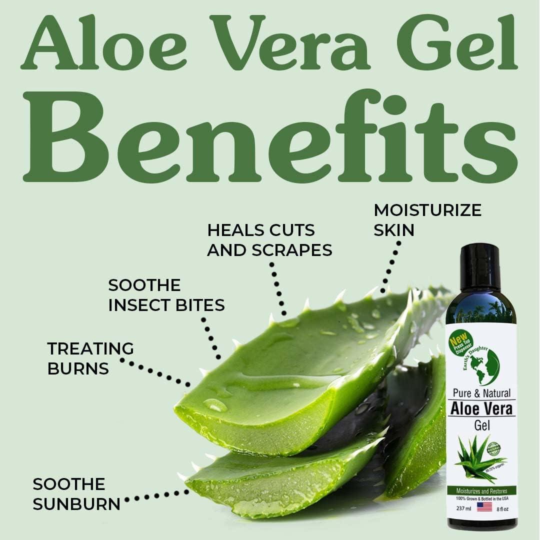 Gel de Aloe Vera Orgánico Earth's Daughter 227 g - Puro y Natural