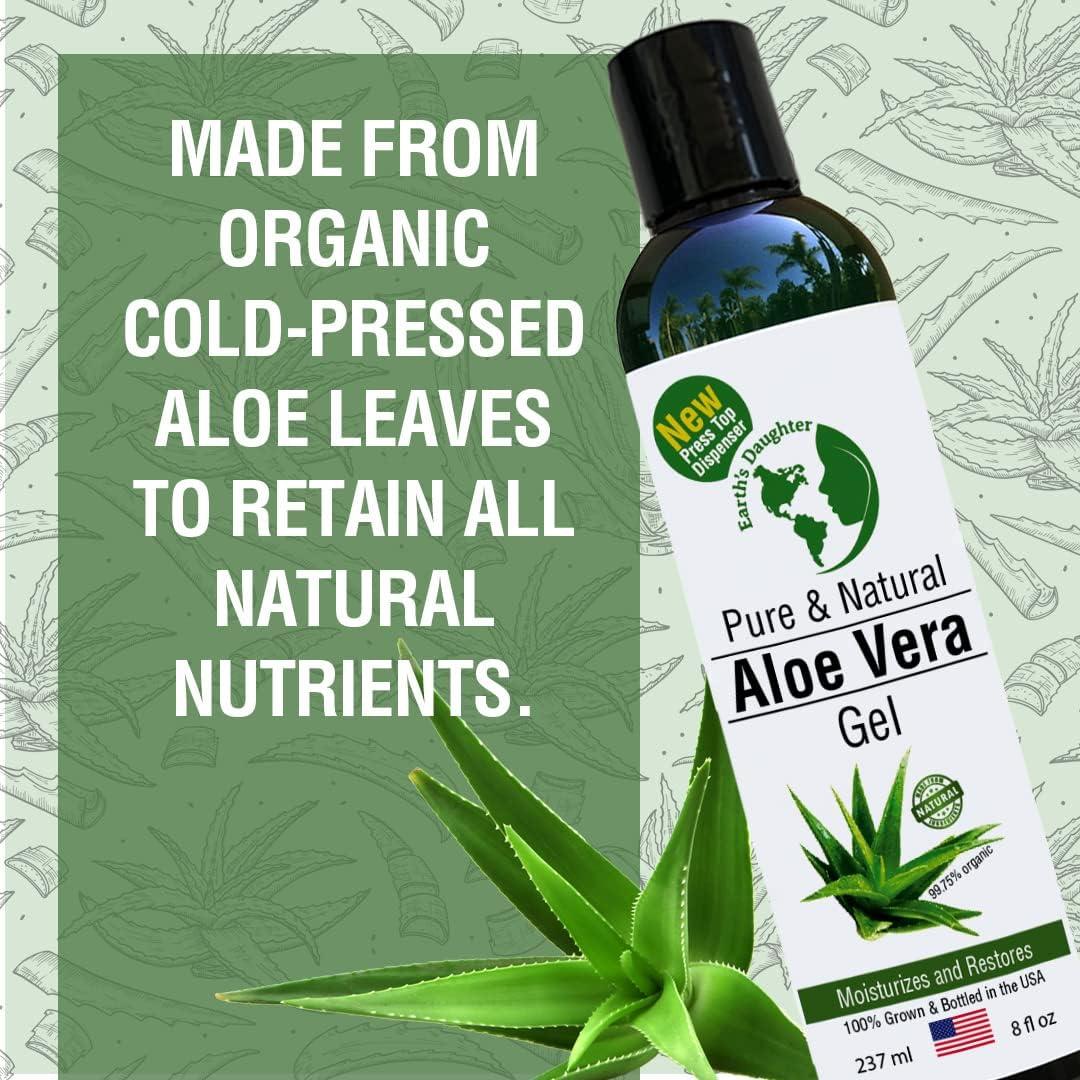 Gel de Aloe Vera Orgánico Earth's Daughter 227 g - Puro y Natural