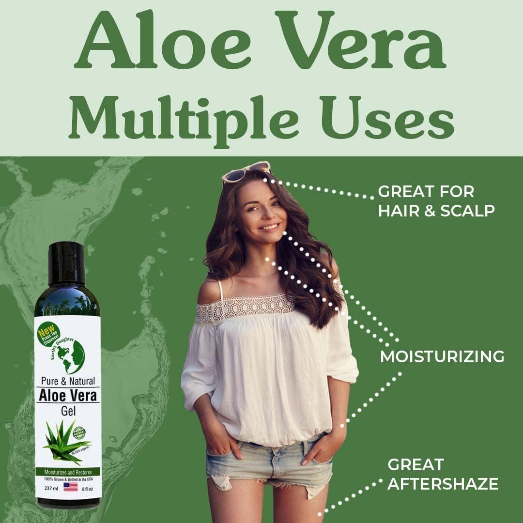 Gel de Aloe Vera Orgánico Earth's Daughter 227 g - Puro y Natural