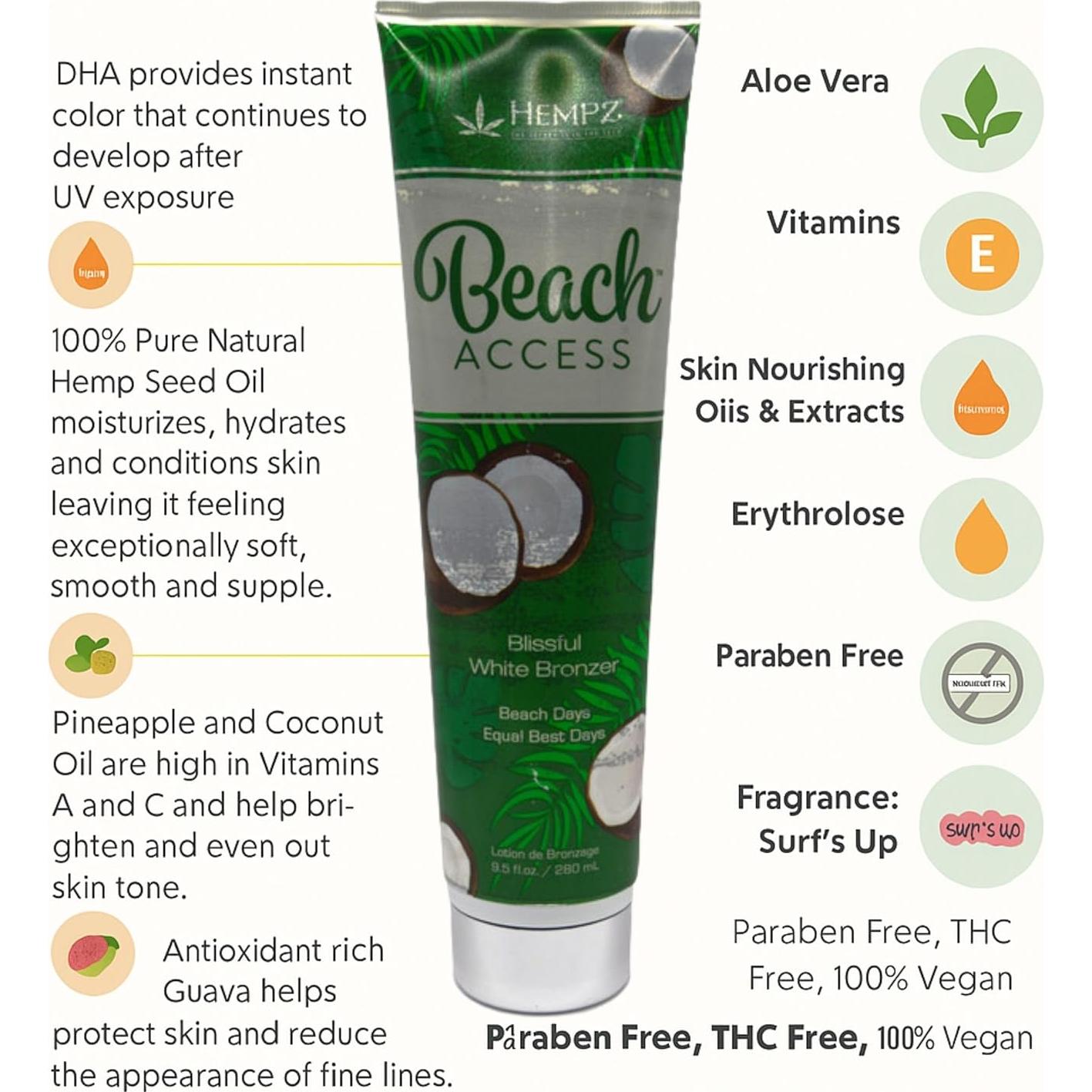 Loción Autobronceadora Hidratante Hempz 280ml Piña y Coco