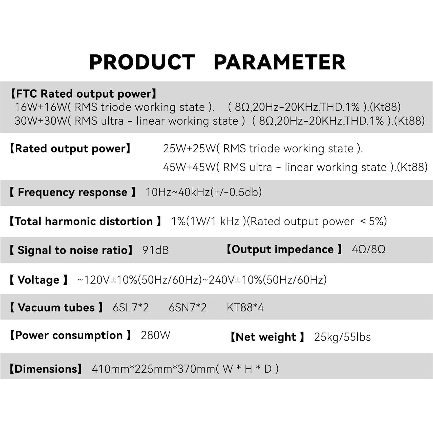 Amplificador de Válvula Oilily A88 KT88X4 45W Plata