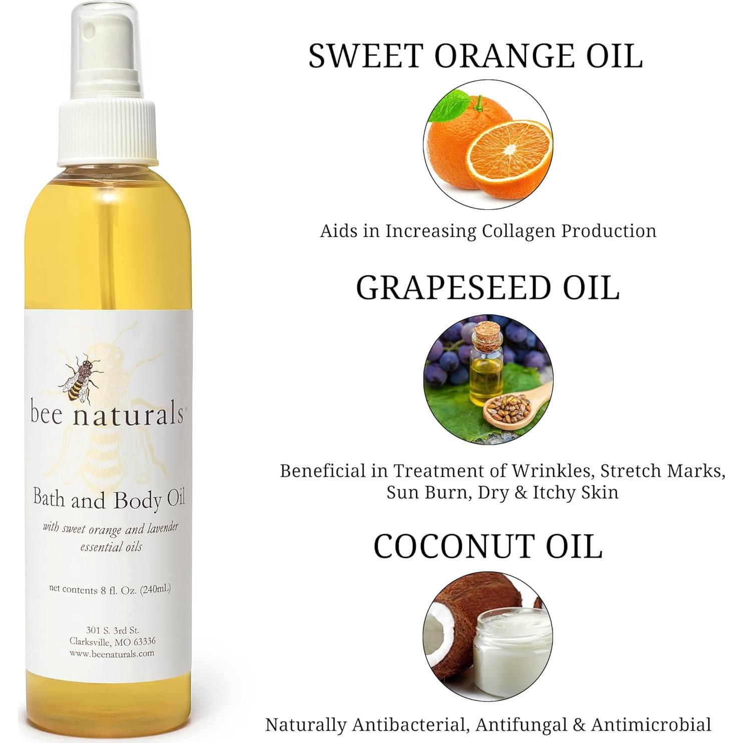 Aceite de Baño y Cuerpo Bee Naturals 236.6 ml Hidratante