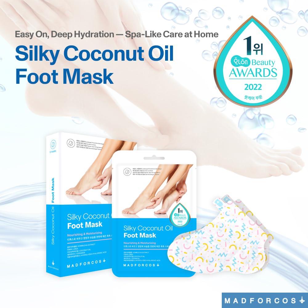 Mascarilla Hidratante para Pies FRMADCOS - 5 Pares Aceite de Coco