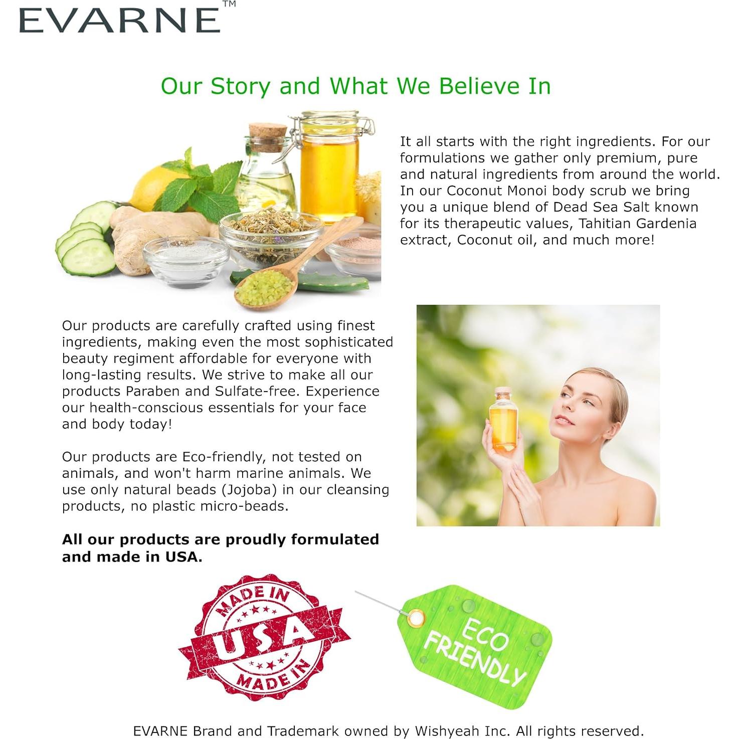 Exfoliante Corporal Evarne Sal del Mar Muerto Monoi de Coco 363g