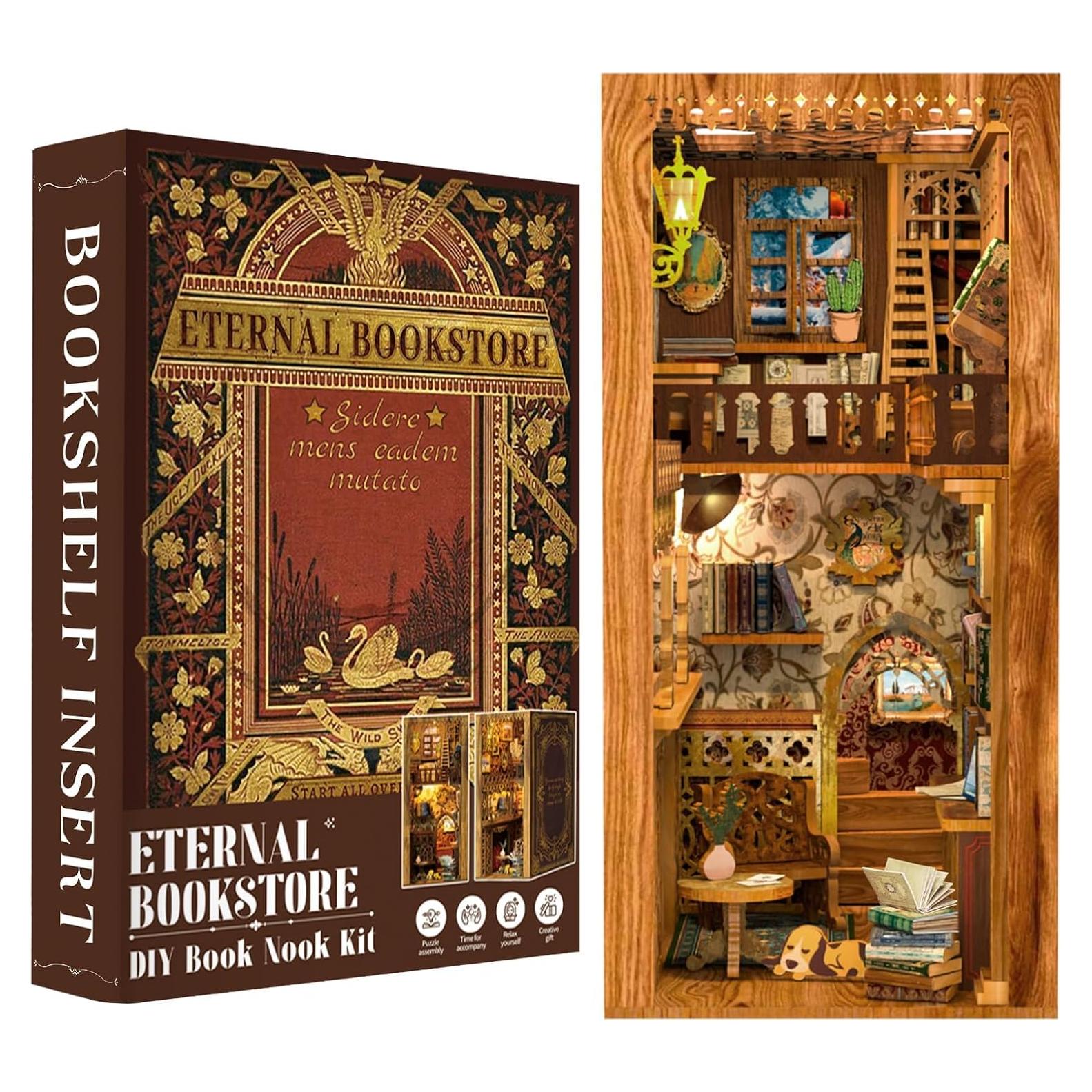 Kit de Rincón de Libros Fsolis Librería Eterna DIY 172 Piezas