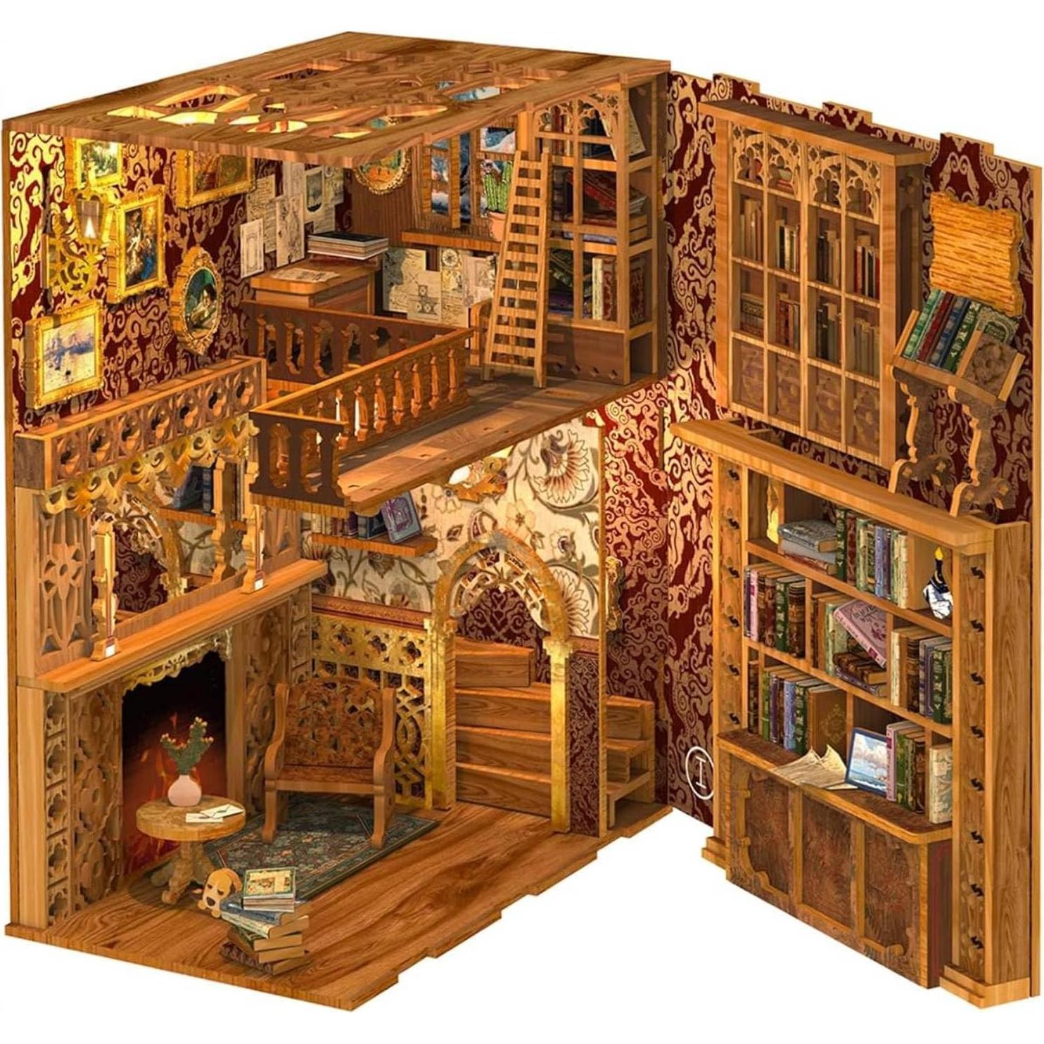 Kit de Rincón de Libros Fsolis Librería Eterna DIY 172 Piezas