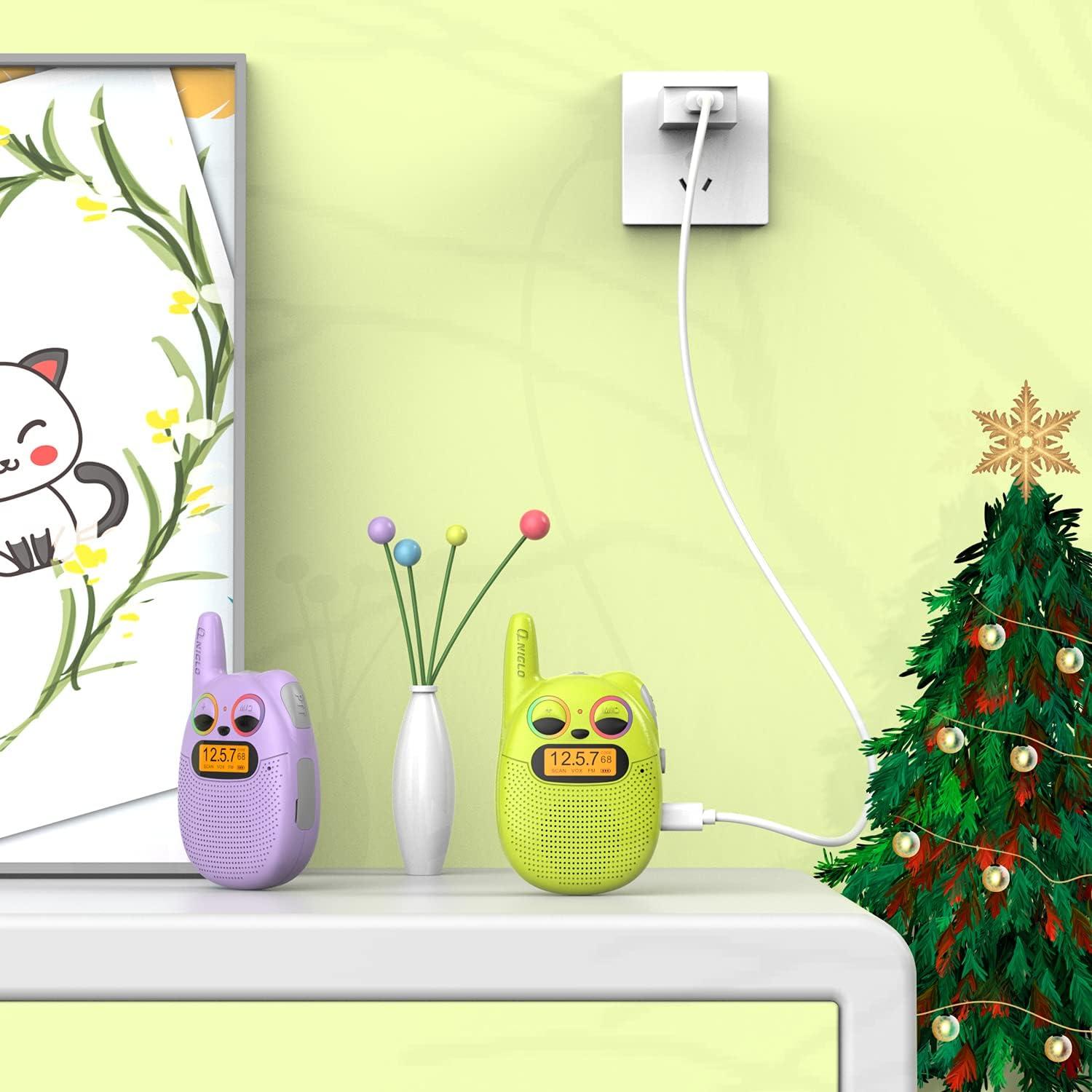 Walkie Talkies Qniglo Recargables 3 Paquete para Niños