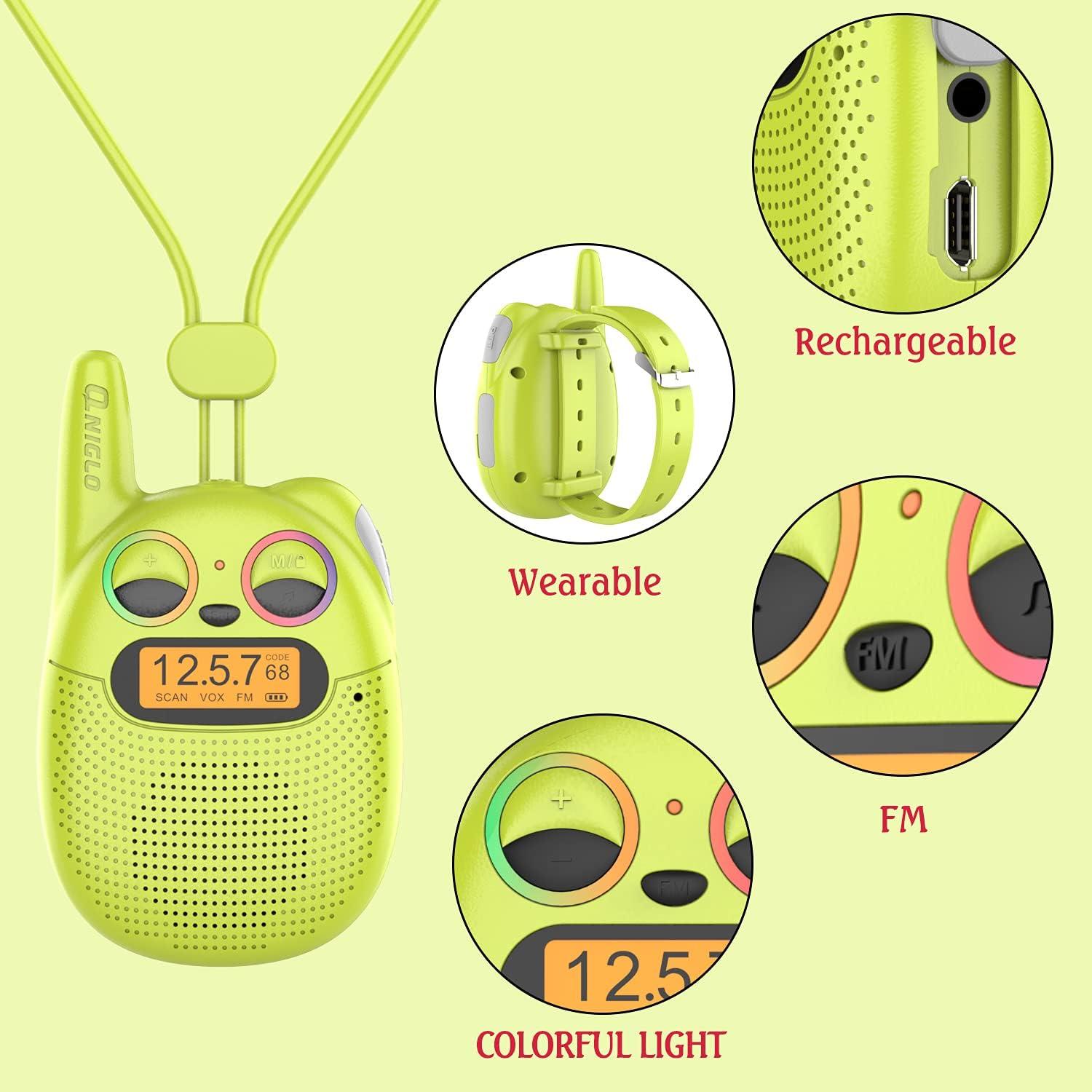 Walkie Talkies Qniglo Recargables 3 Paquete para Niños