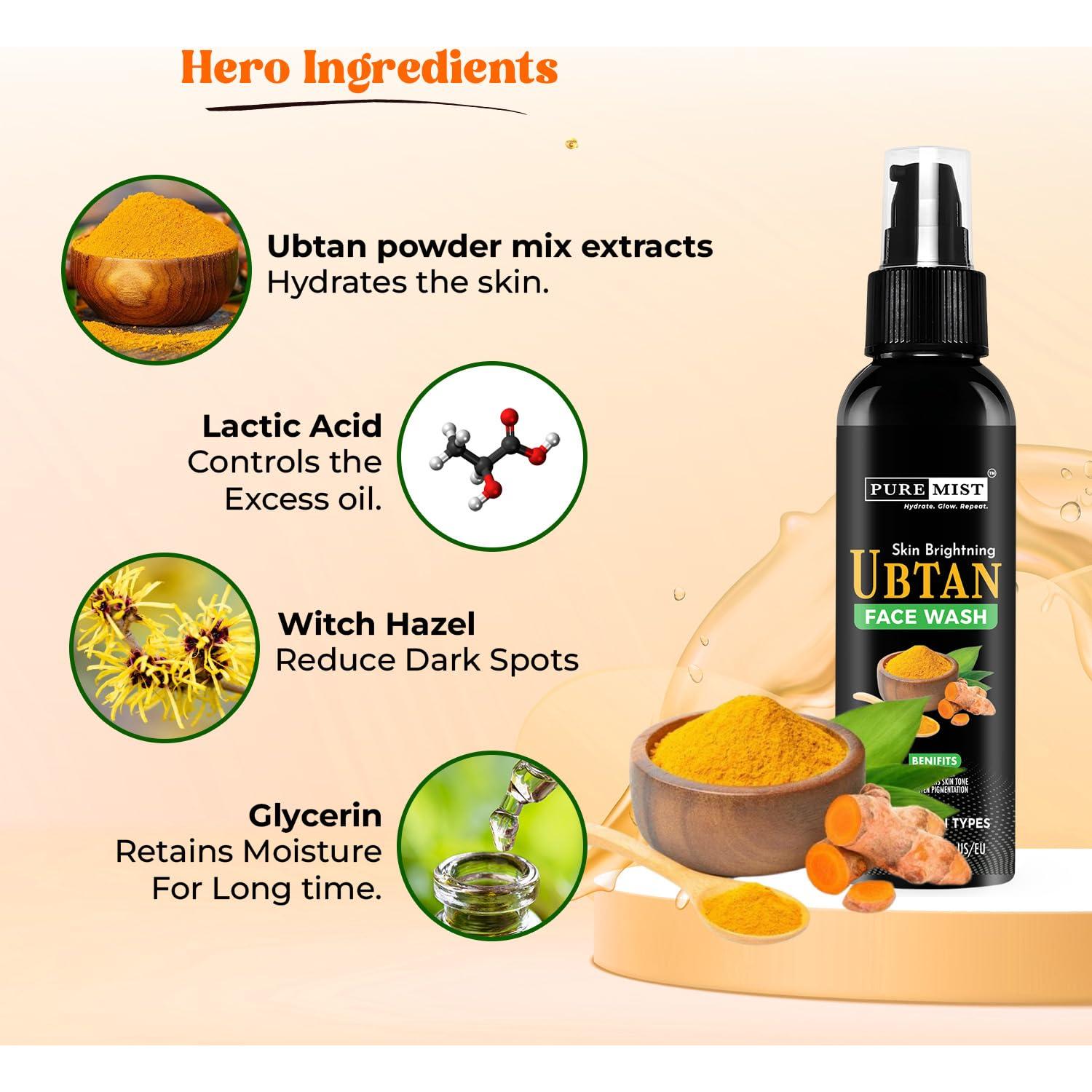 Limpiador Facial Ubtan Puremist con Cúrcuma y Azafrán 200ml