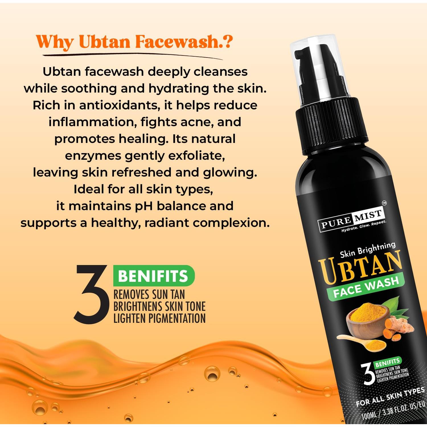 Limpiador Facial Ubtan Puremist con Cúrcuma y Azafrán 200ml