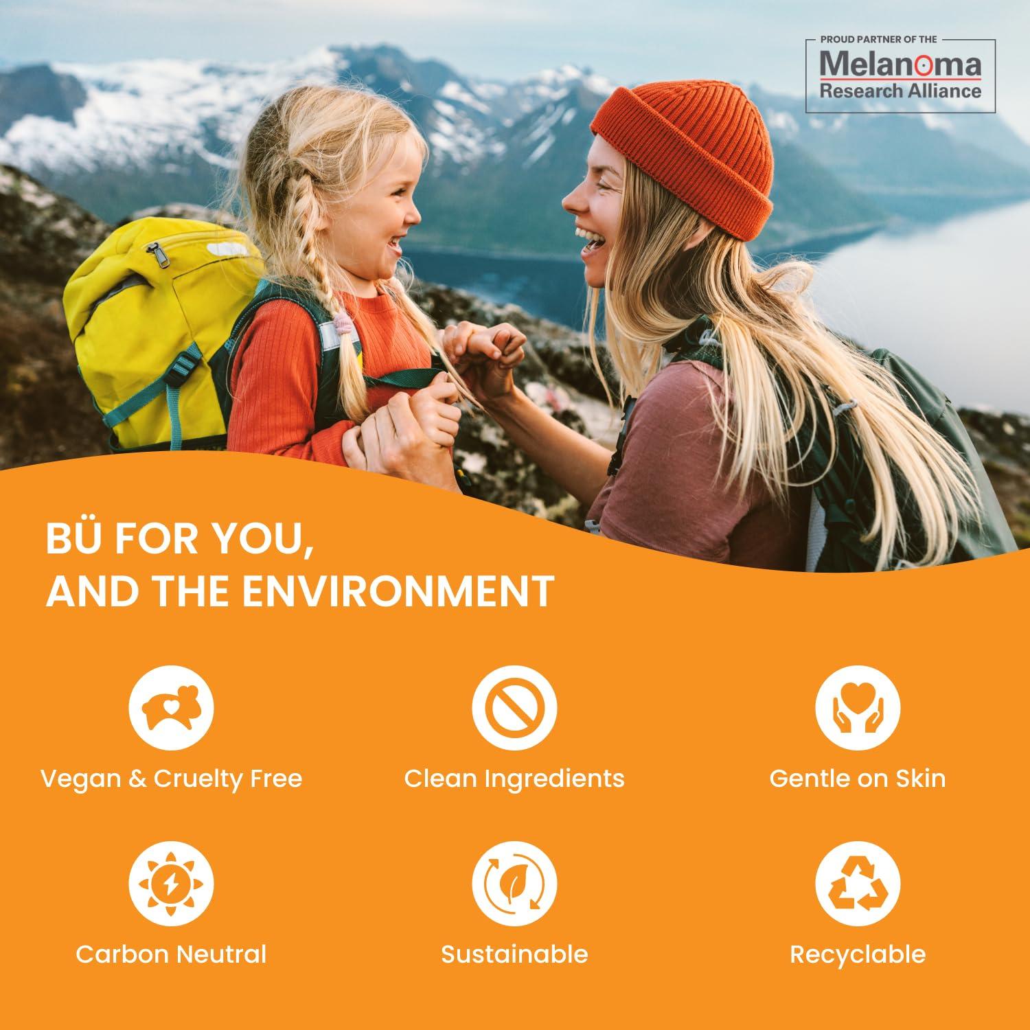 Protector Solar BU SPF 50 Niños Spray 2x Tamaño Viaje 1oz y 3.3oz