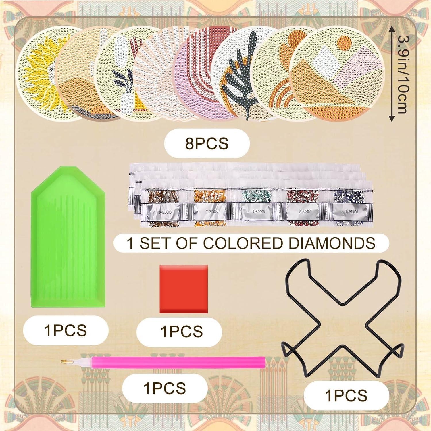 Posavasos de Arte de Diamante UPINS 8 Piezas Boho