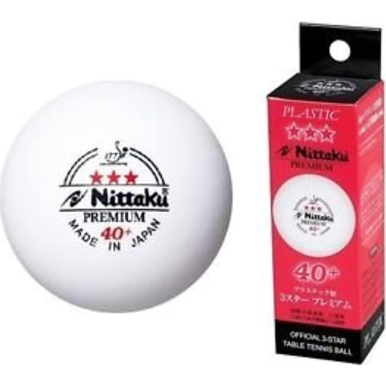 Bolas de Tenis de Mesa Nittaku 3-Star Premium 40mm - 3 Piezas