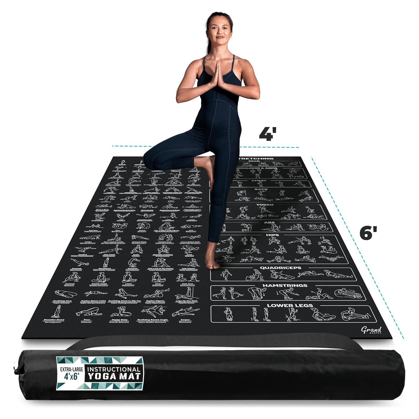 Esterilla de Yoga Instruccional XL Grand Basics 1.83x1.22m Antideslizante