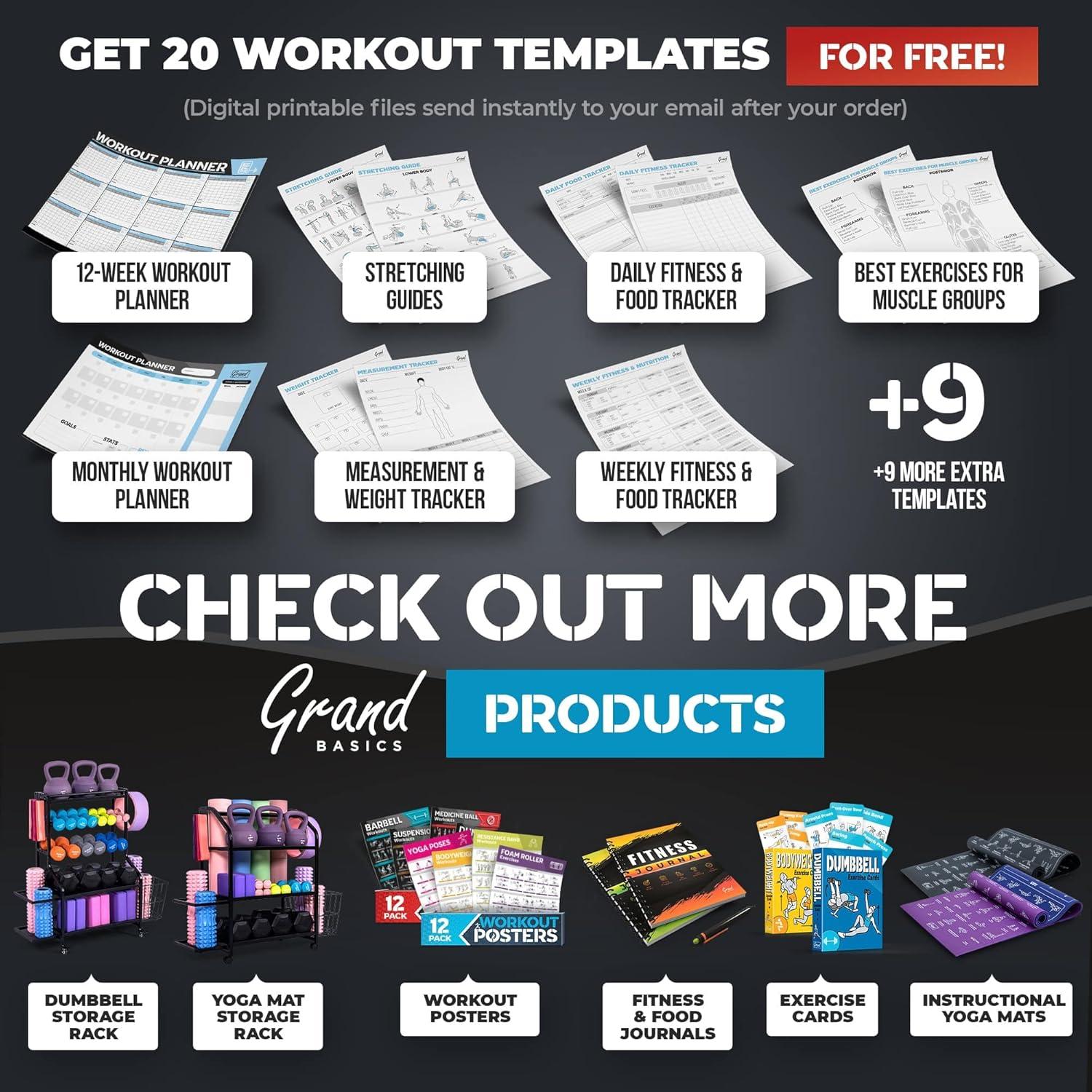 Esterilla de Yoga Instruccional XL Grand Basics 1.83x1.22m Antideslizante