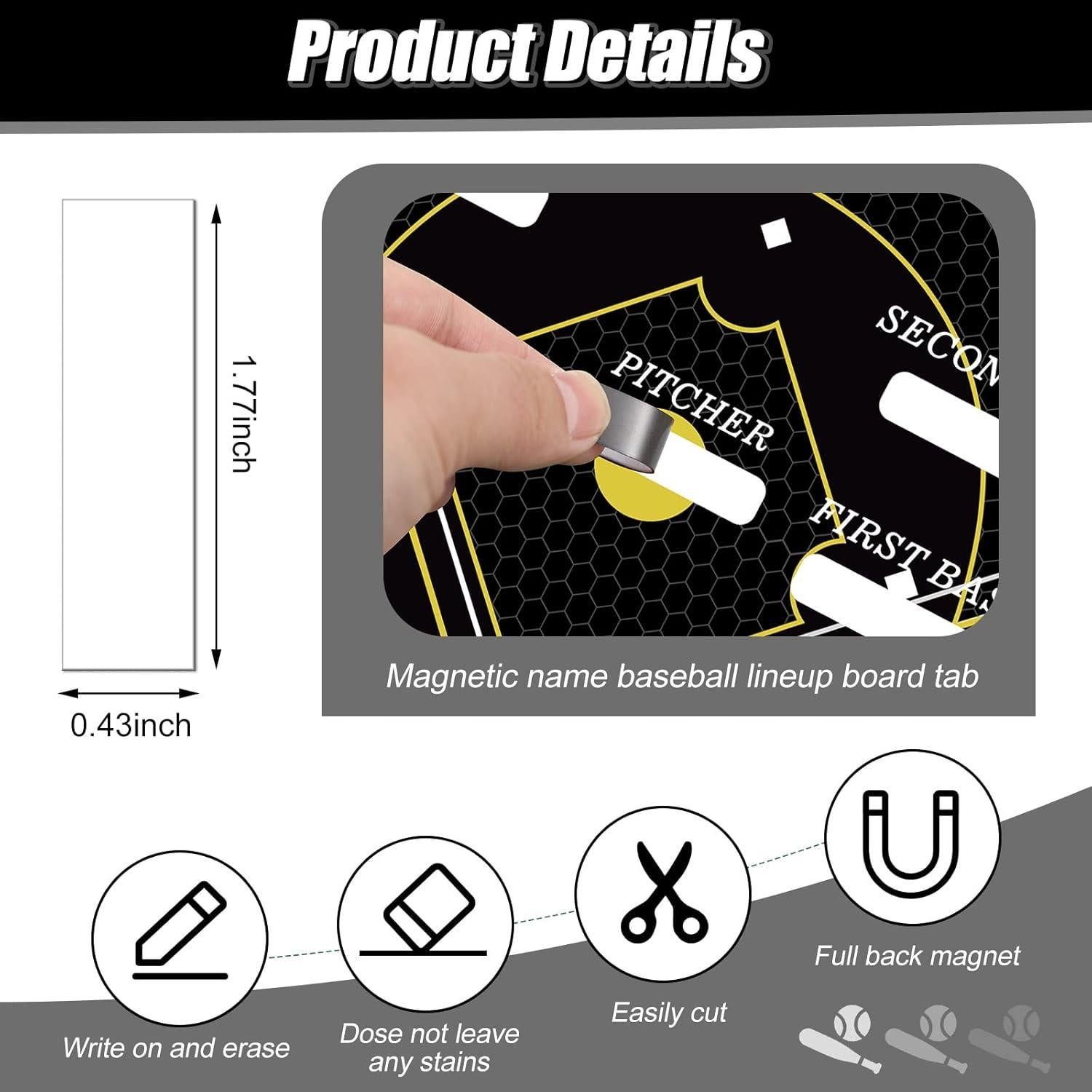 Tablero Magnético de Alineación de Béisbol Geyee 34 Pcs