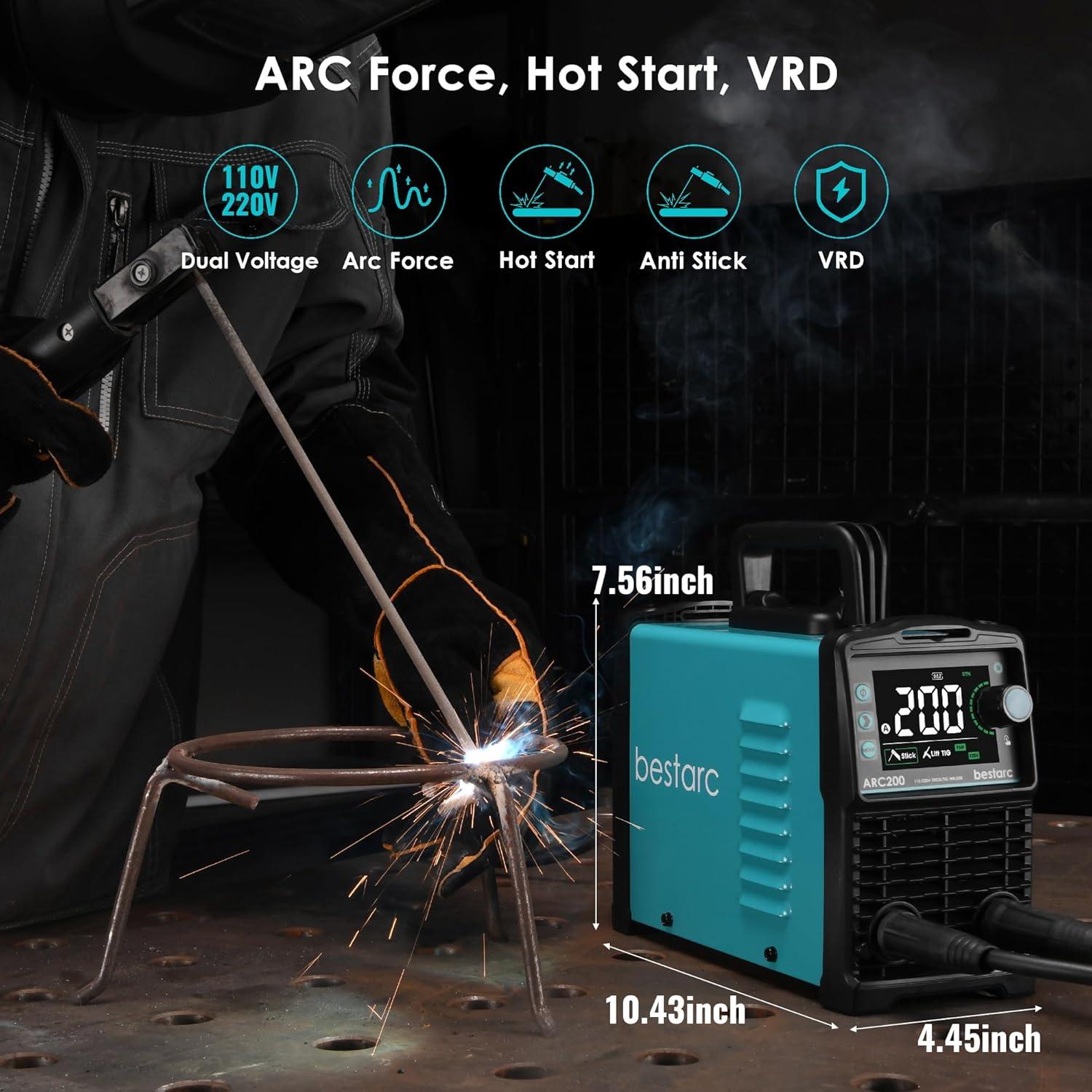 Soldador de Varilla Bestarc ARC200 200A Doble Voltaje 110/220V