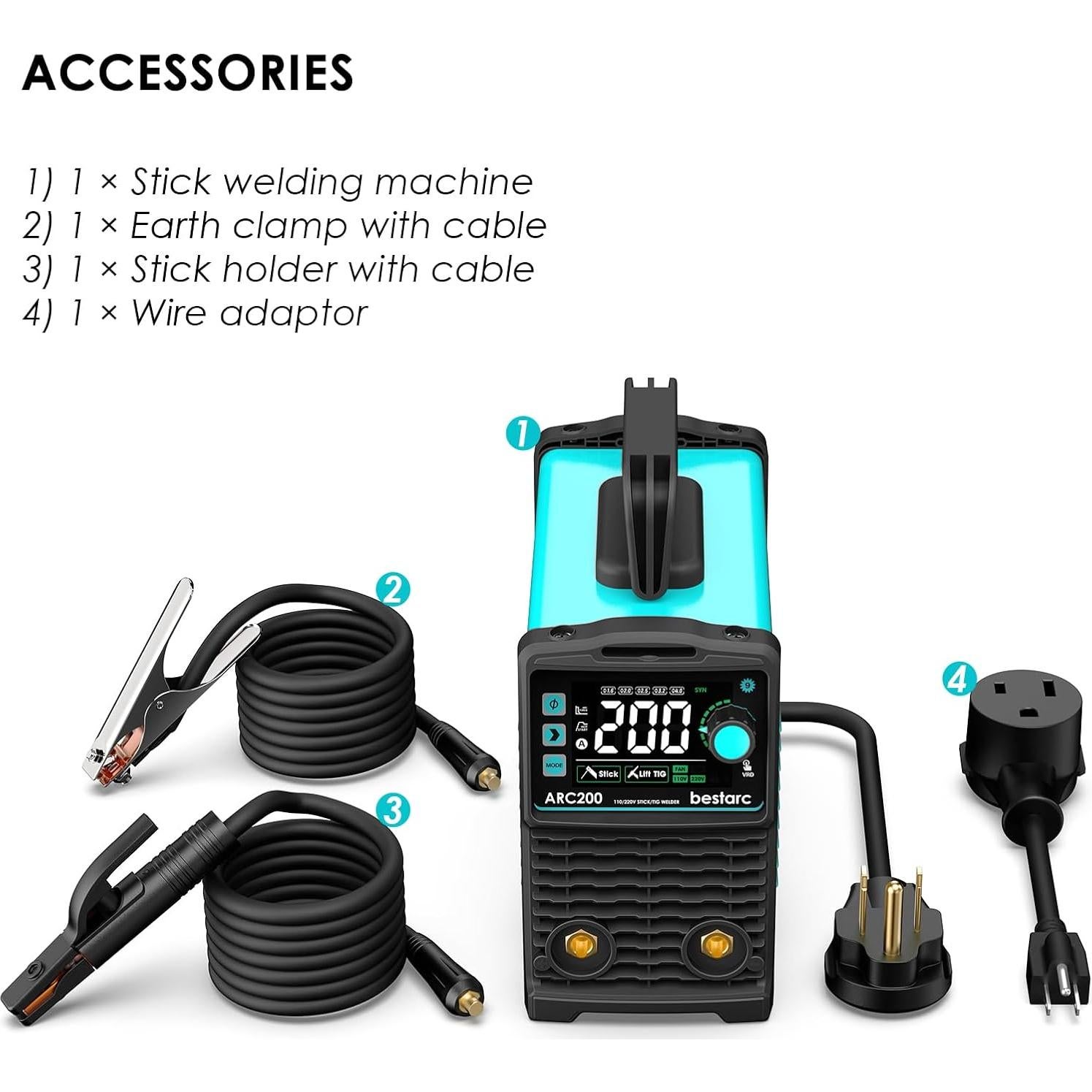 Soldador de Varilla Bestarc ARC200 200A Doble Voltaje 110/220V