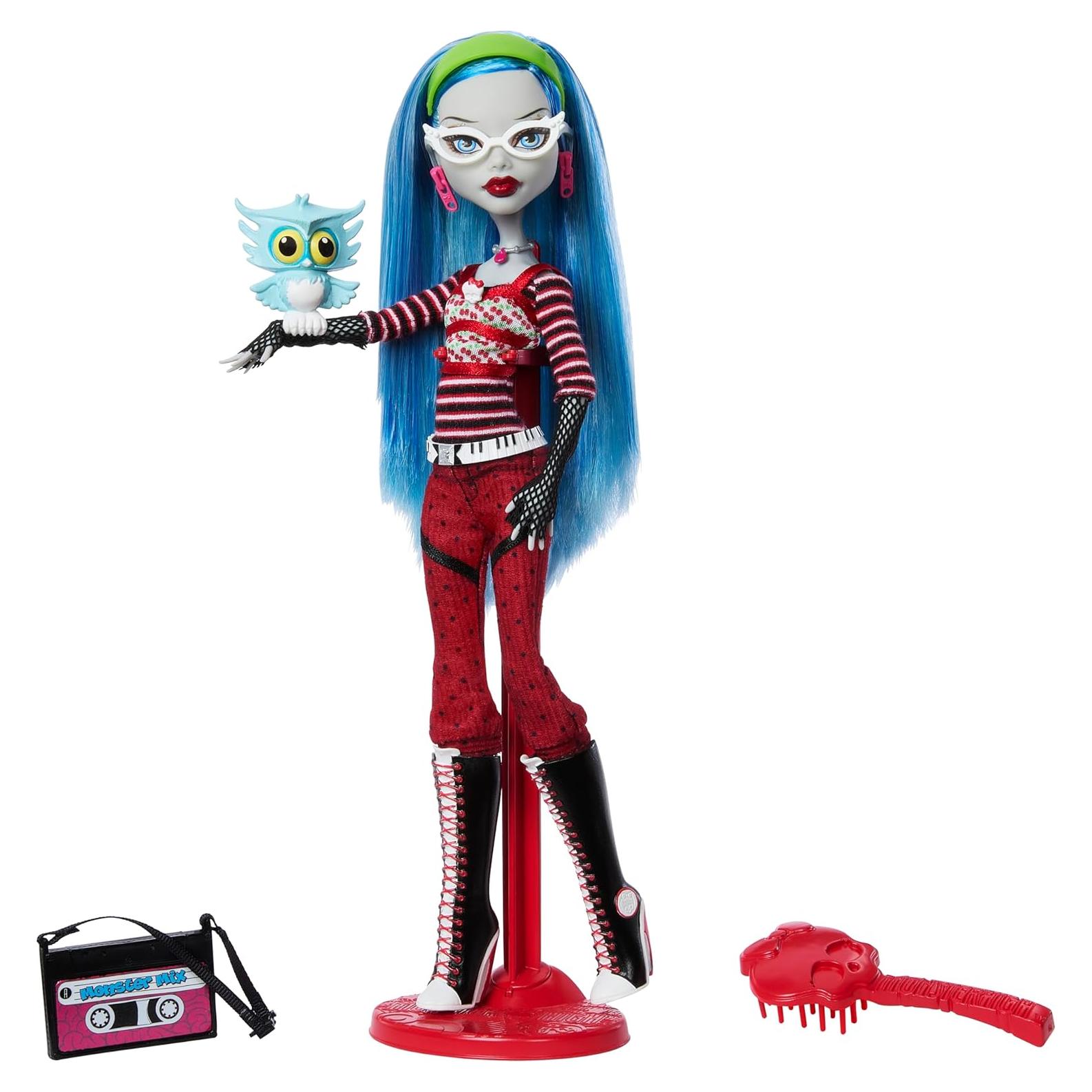 Muñeca Ghoulia Yelps Monster High con Soporte y Accesorios