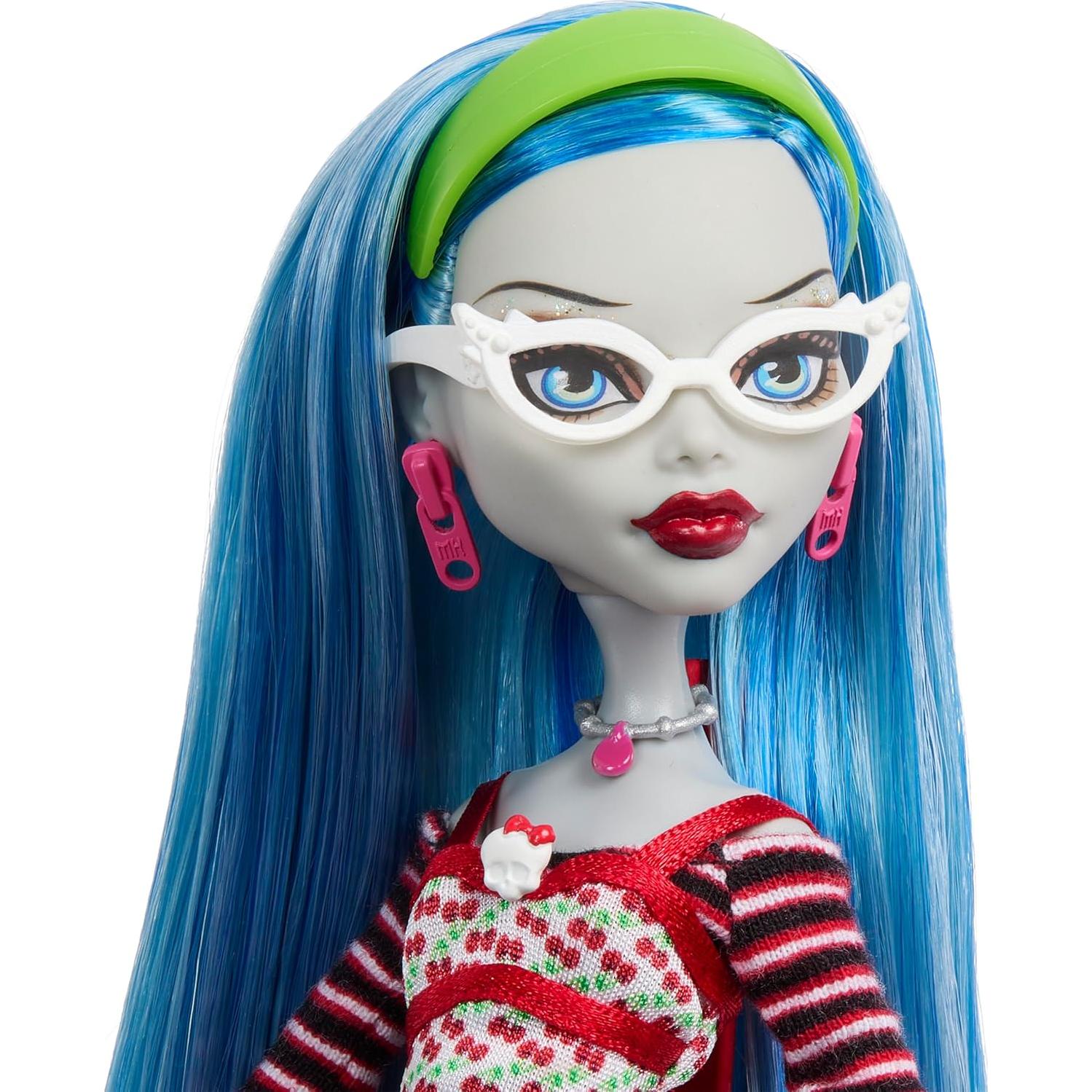 Muñeca Ghoulia Yelps Monster High con Soporte y Accesorios