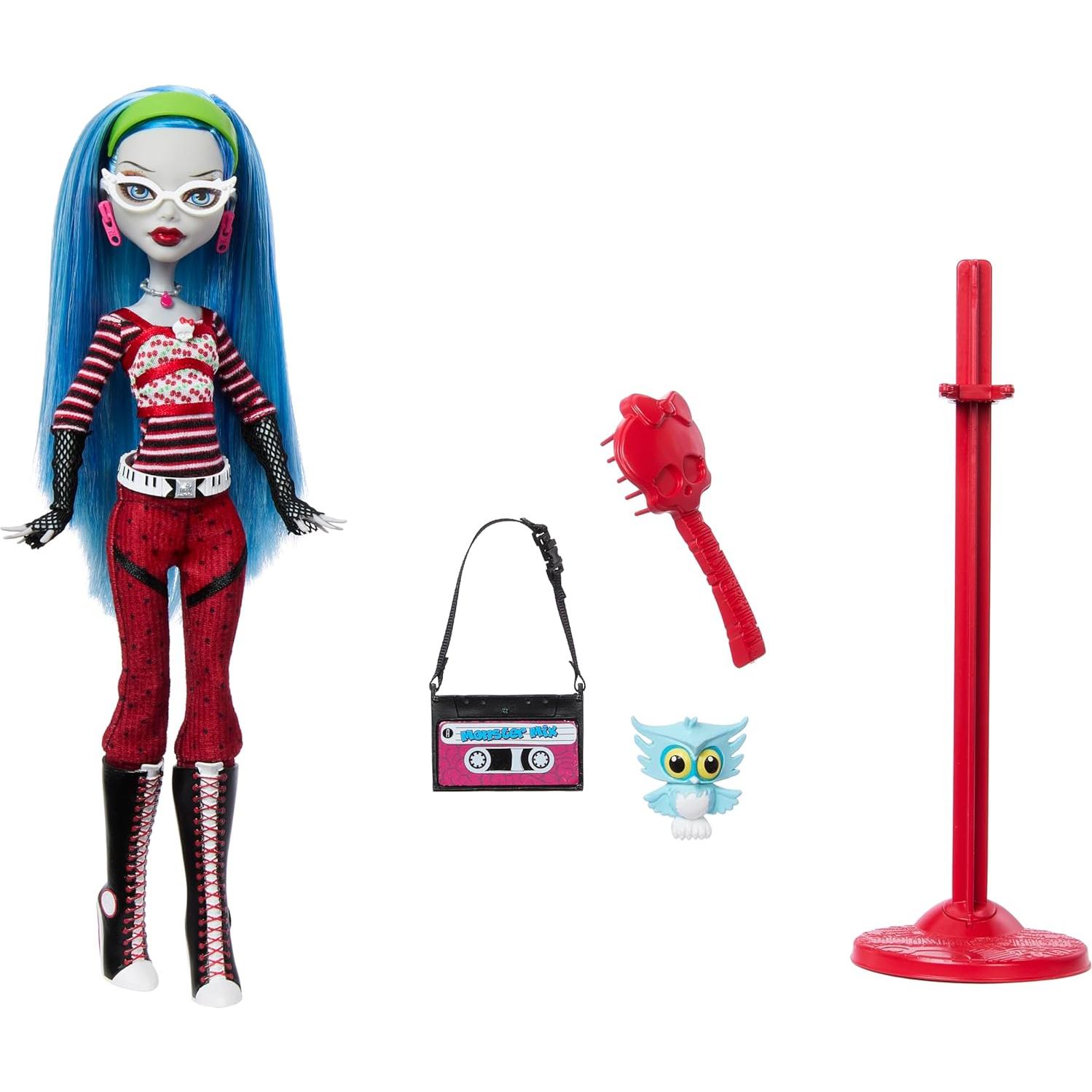 Muñeca Ghoulia Yelps Monster High con Soporte y Accesorios