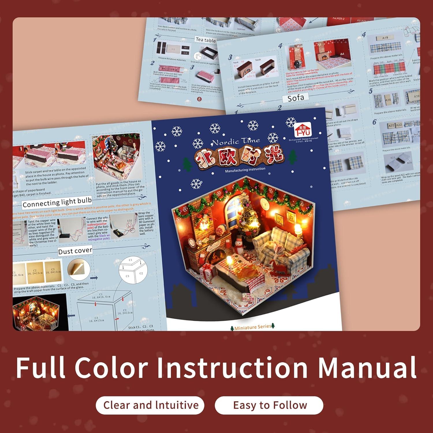 Kit Casa de Muñecas Flever 16x16x12.9 cm DIY con Muebles