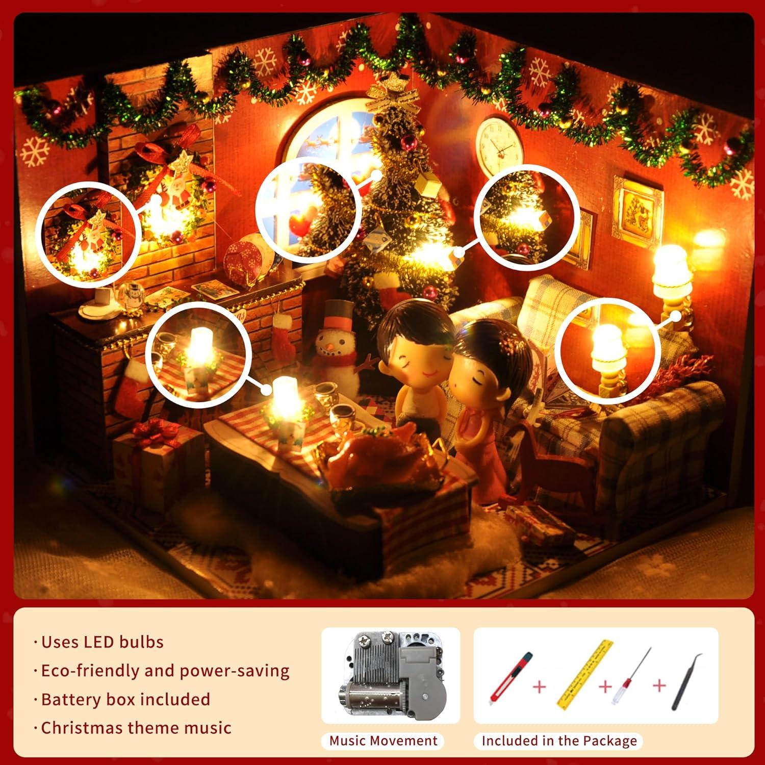 Kit Casa de Muñecas Flever 16x16x12.9 cm DIY con Muebles