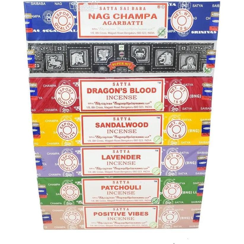 Juego de Incienso Satya Nag Champa 7 Varitas 15 g cada una