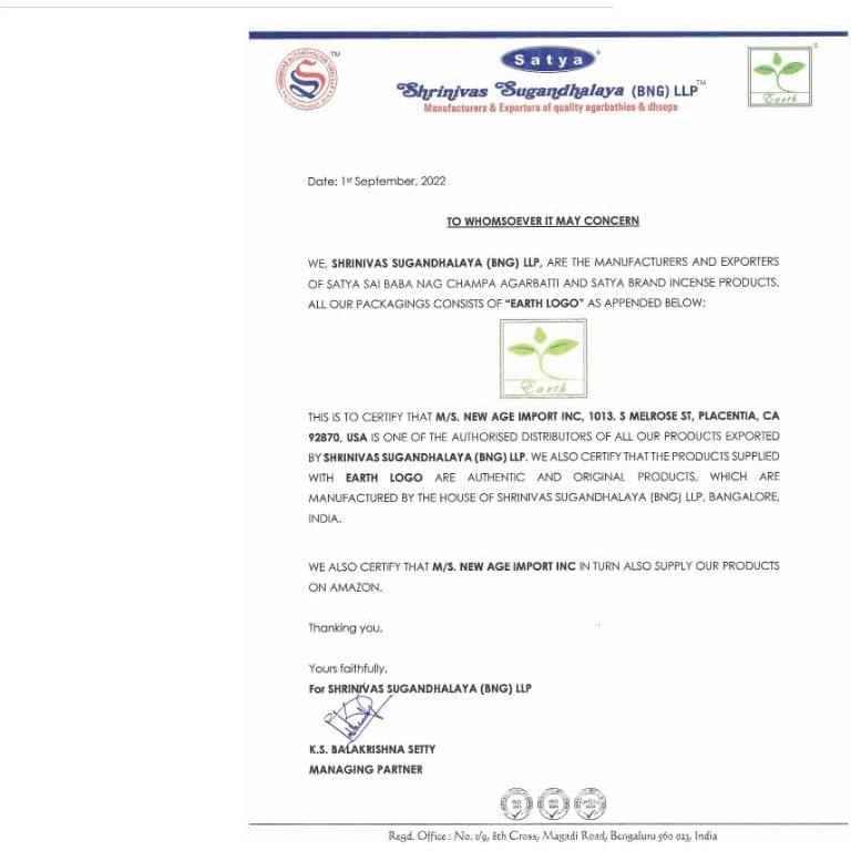 Juego de Incienso Satya Nag Champa 7 Varitas 15 g cada una