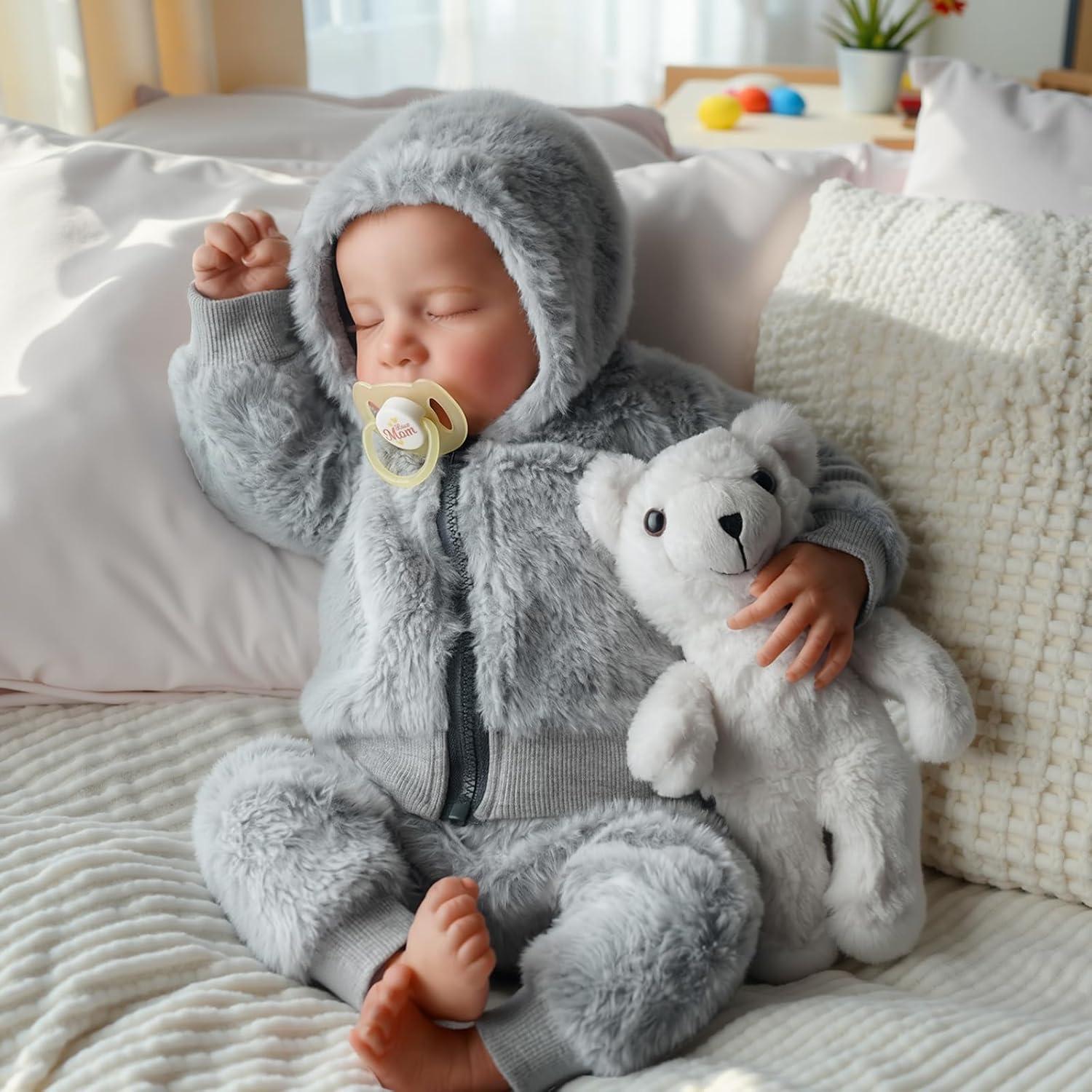 Muñeca Reborn Realista BABESIDE 43 cm Vinilo Suave