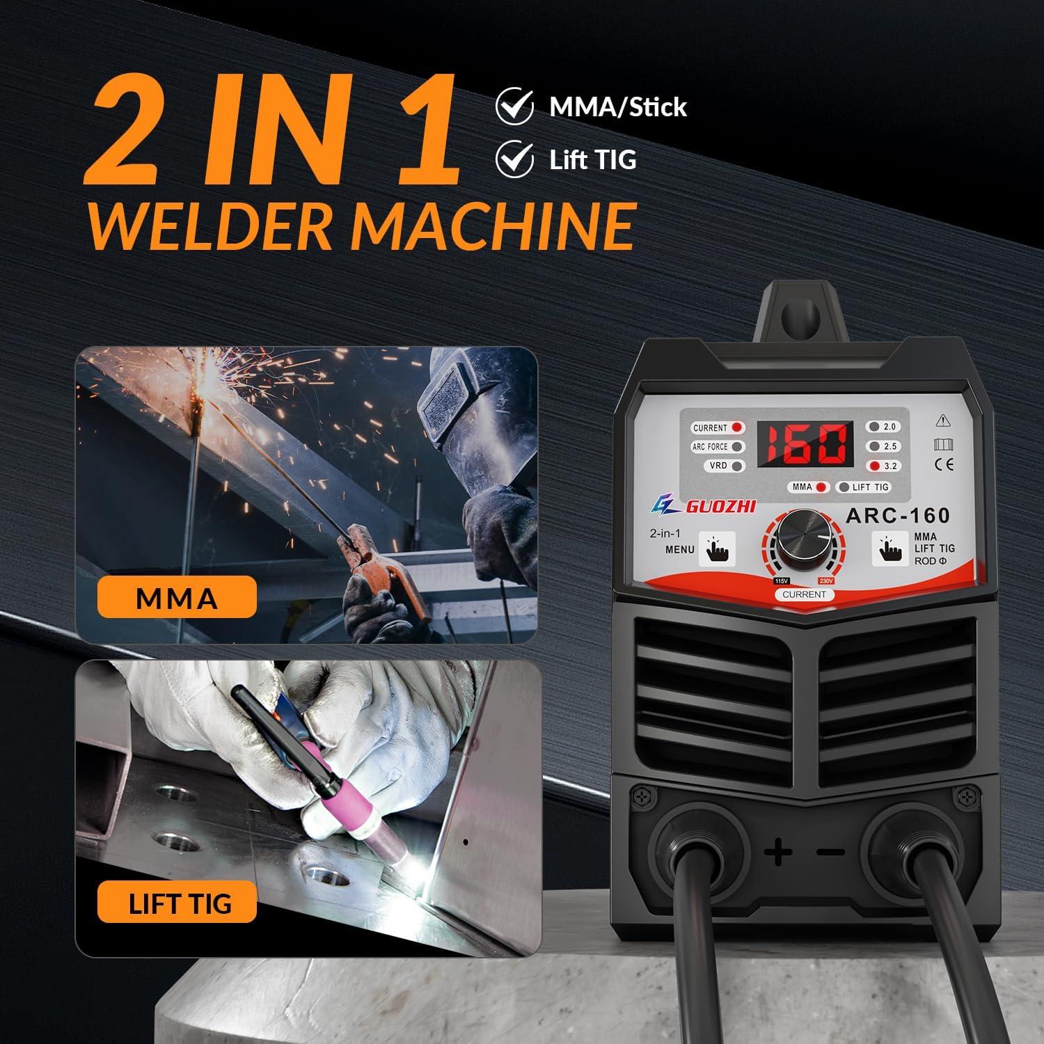 Soldador de Varilla GZ GUOZHI ARC-160 160A Doble Voltaje