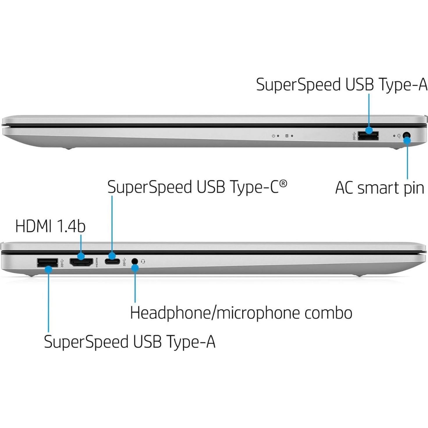 Laptop HP 17.3" FHD, Ryzen 5, 32GB RAM, 512GB SSD, Plata