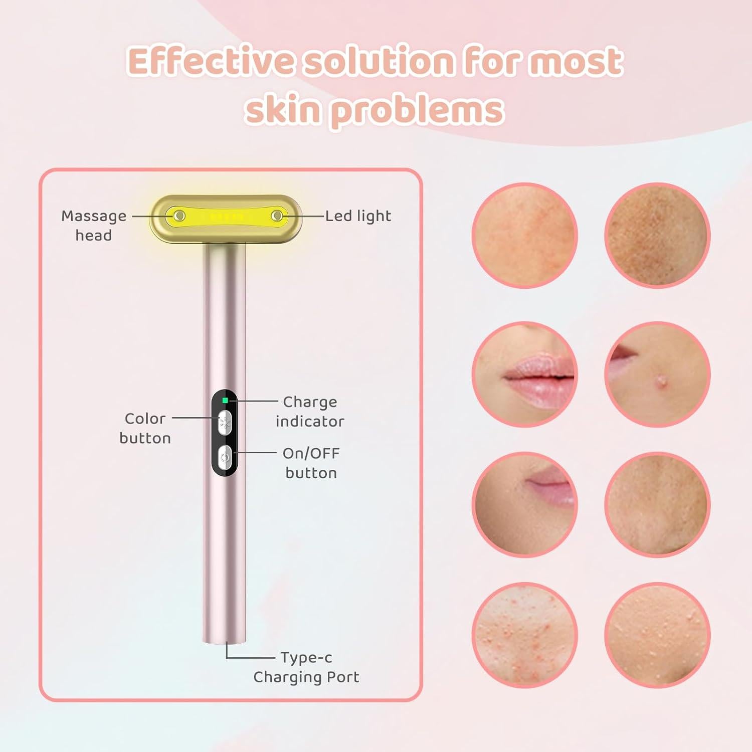 Masajeador Facial LED 7 Colores Shenzhen Jingxin 18.29cm