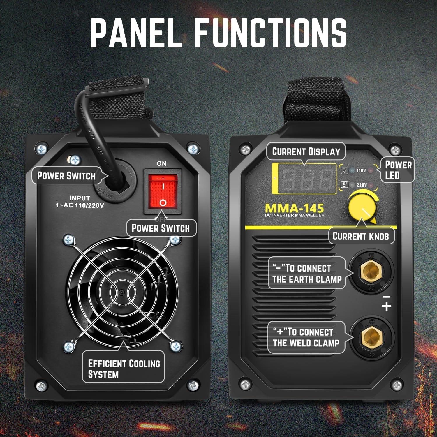 Soldador MMA Portátil DNA MOTORING 140A Pantalla LED