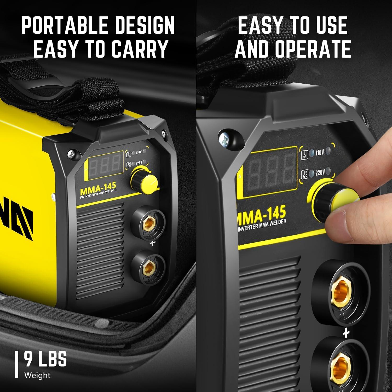 Soldador MMA Portátil DNA MOTORING 140A Pantalla LED