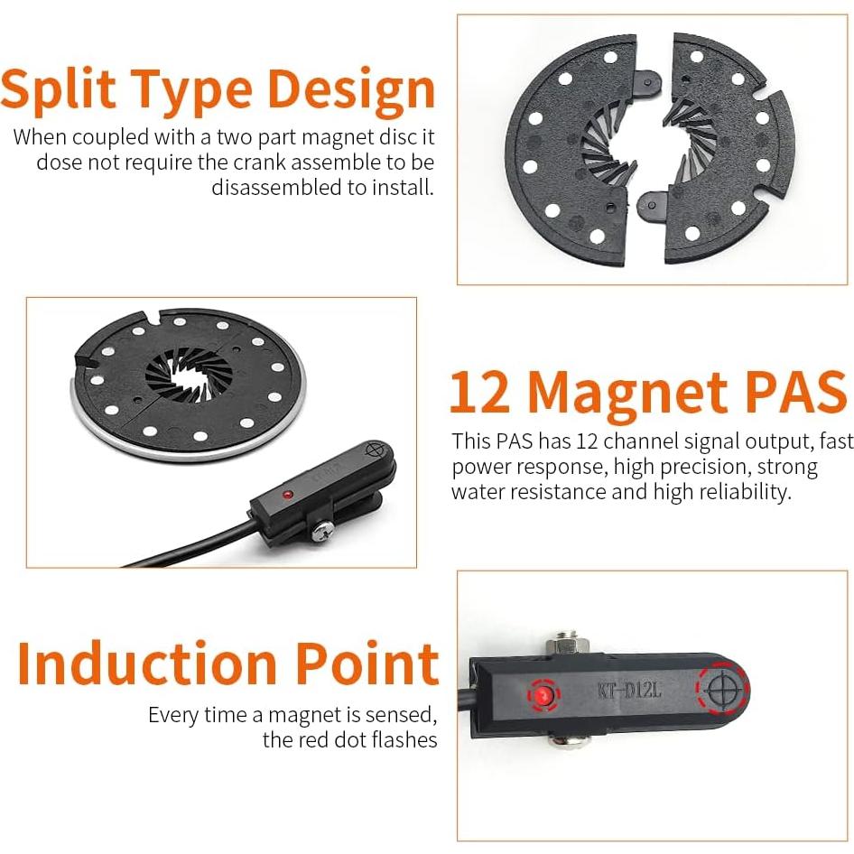 Sensor de Asistencia al Pedal HUDAMZKY KT D12 para Bicicleta