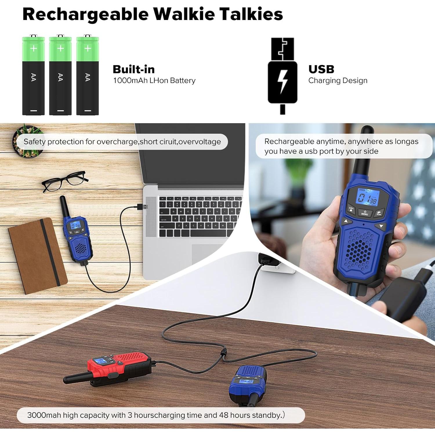 Walkie Talkies WokTok 3 Paquetes Largo Alcance SOS NOAA