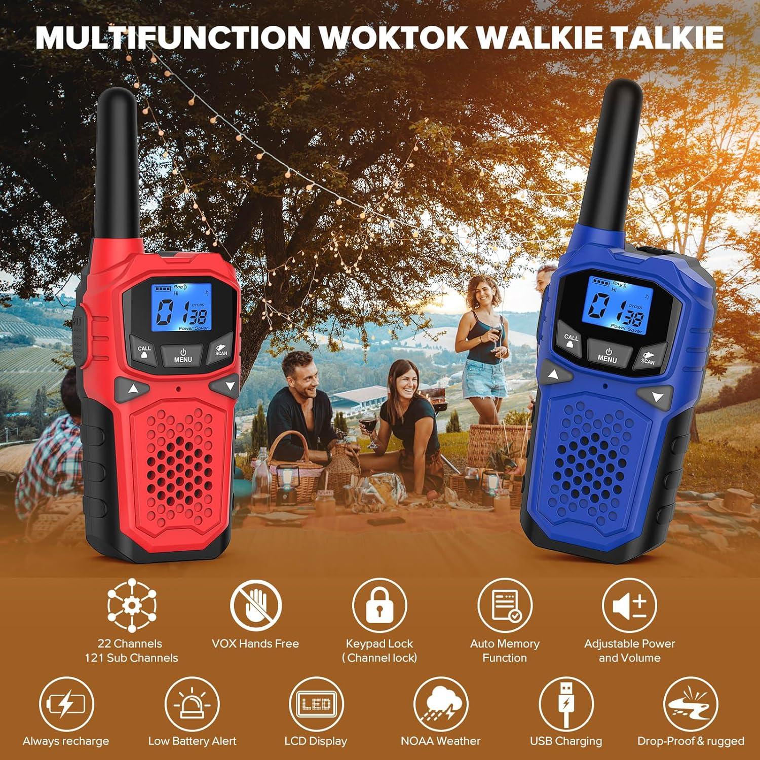 Walkie Talkies WokTok 3 Paquetes Largo Alcance SOS NOAA