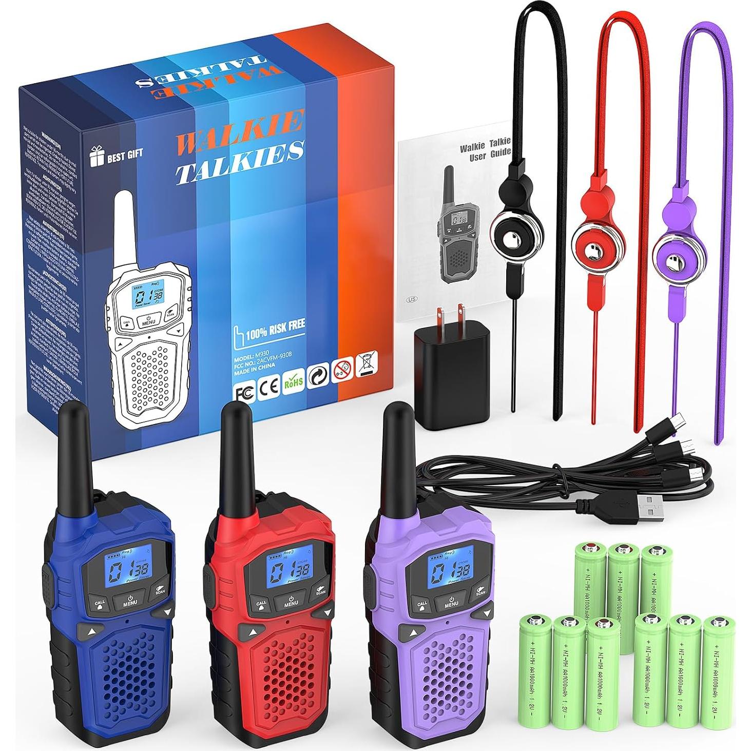 Walkie Talkies WokTok 3 Paquetes Largo Alcance SOS NOAA