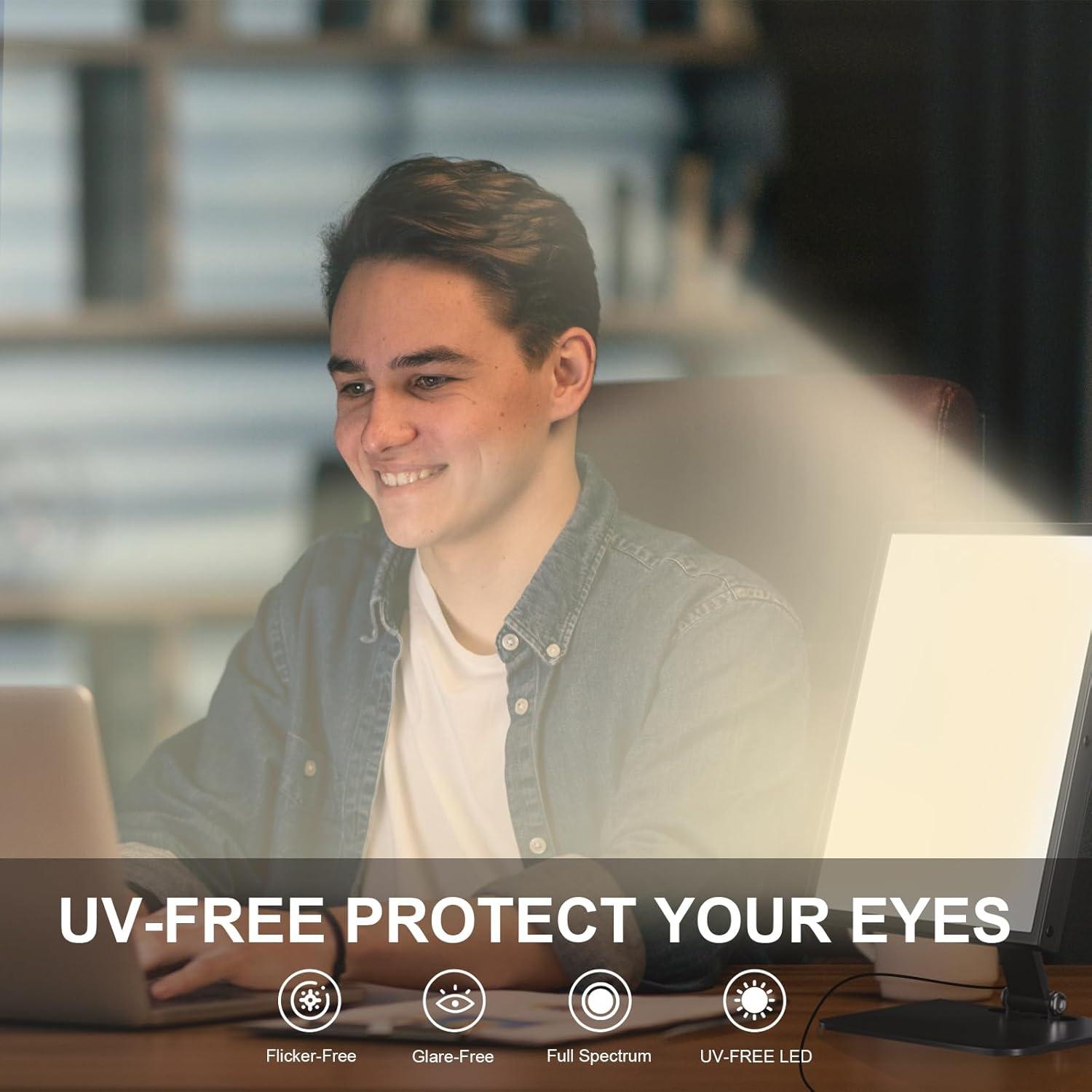 Lámpara de Terapia de Luz Sin UV 10000 Lux 11" Negra